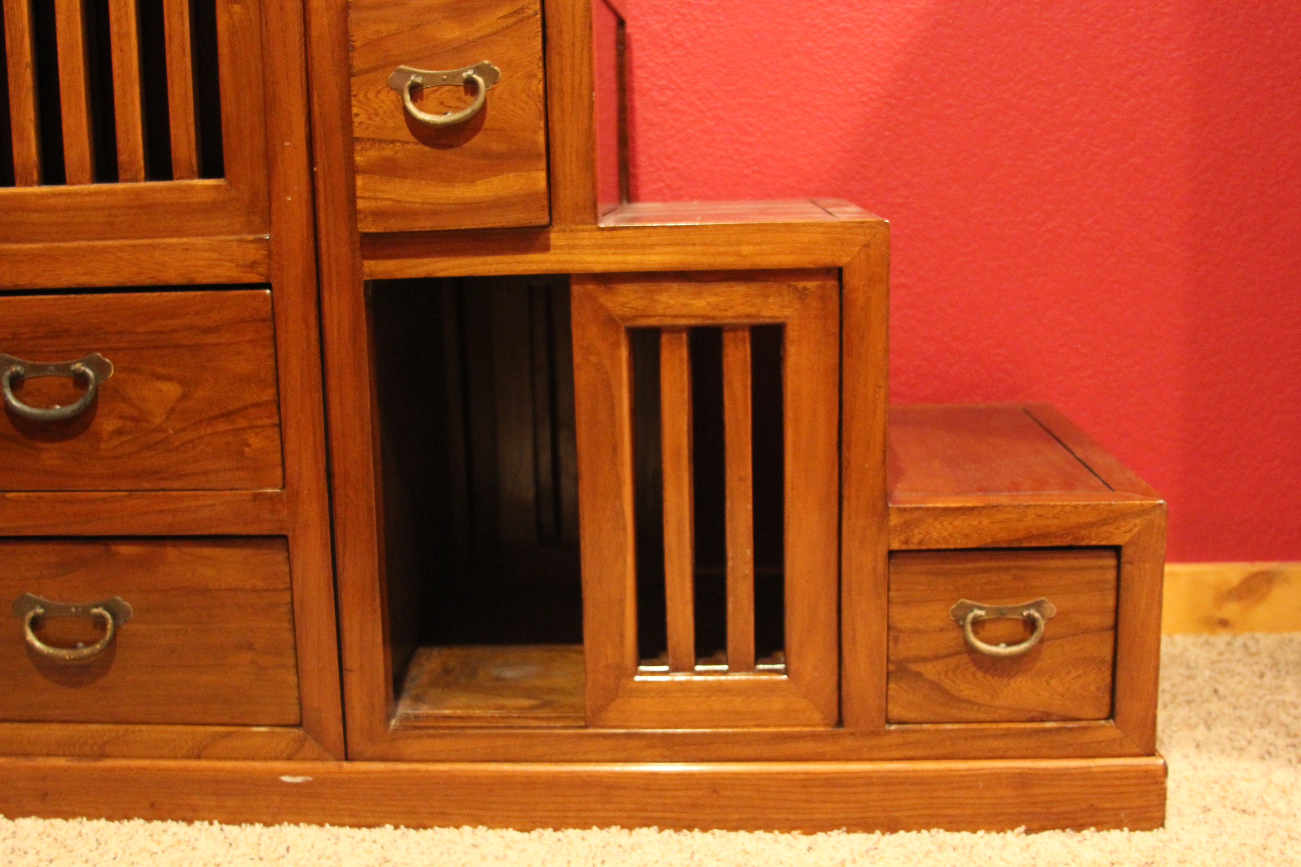 Vintage Japanese Step Tansu Cabinet