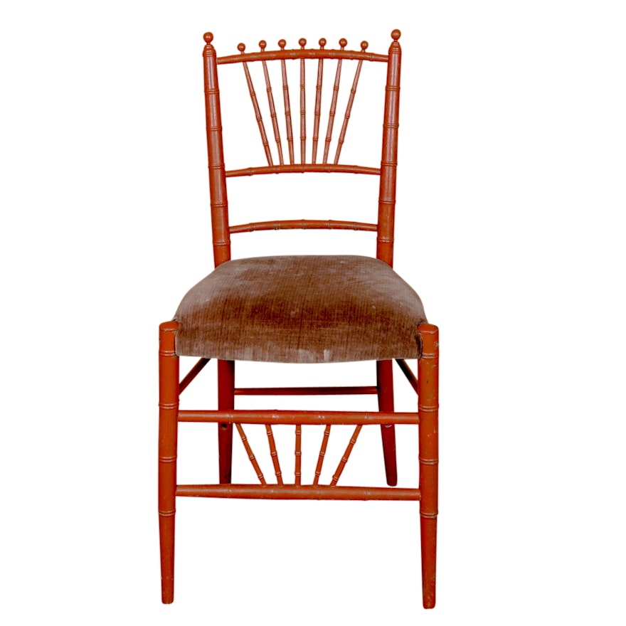 Painted Bamboo Style Side Chair