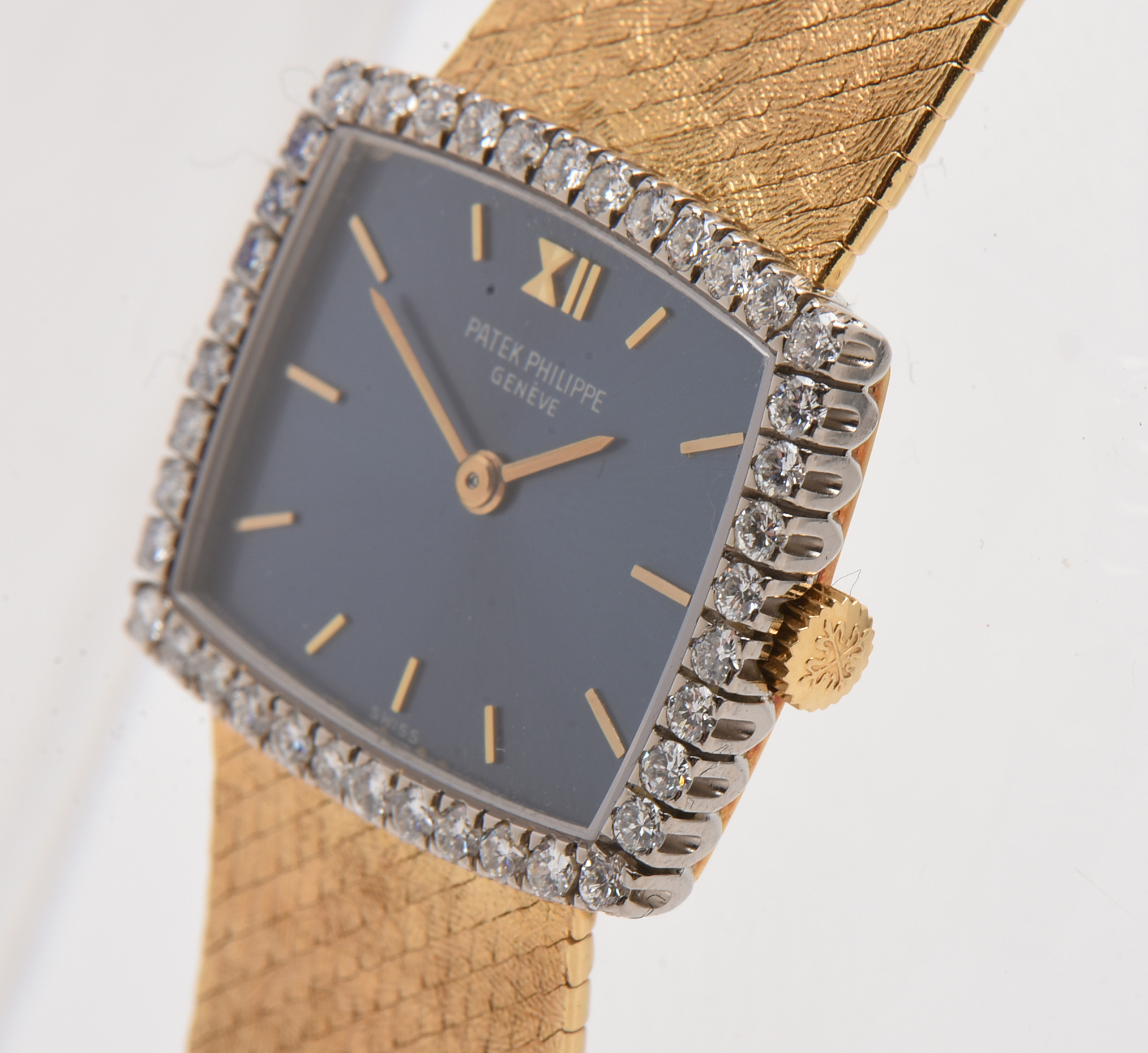 Patek Philippe 18K Yellow Gold Diamond Analog Watch