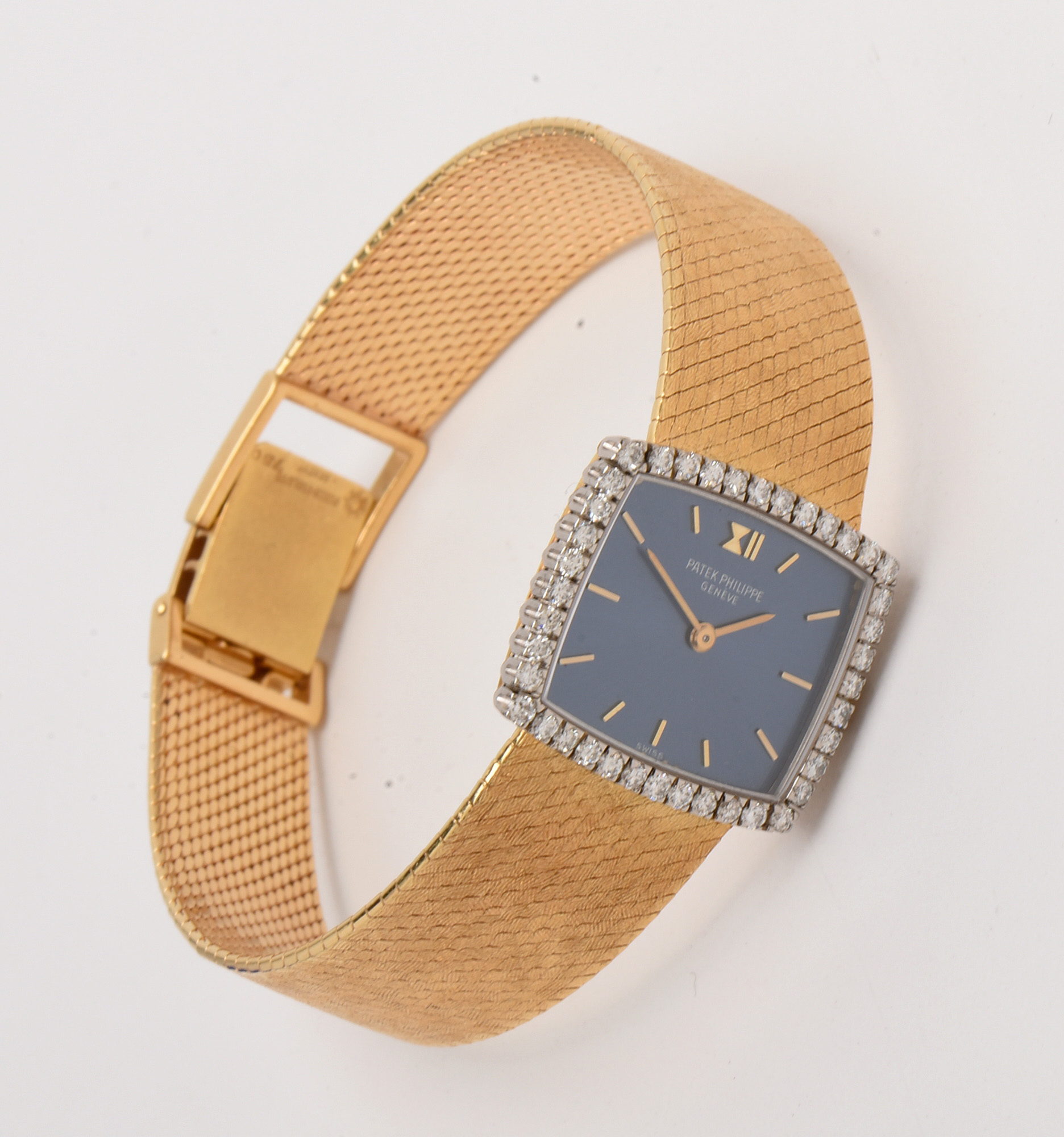 Patek Philippe 18K Yellow Gold Diamond Analog Watch