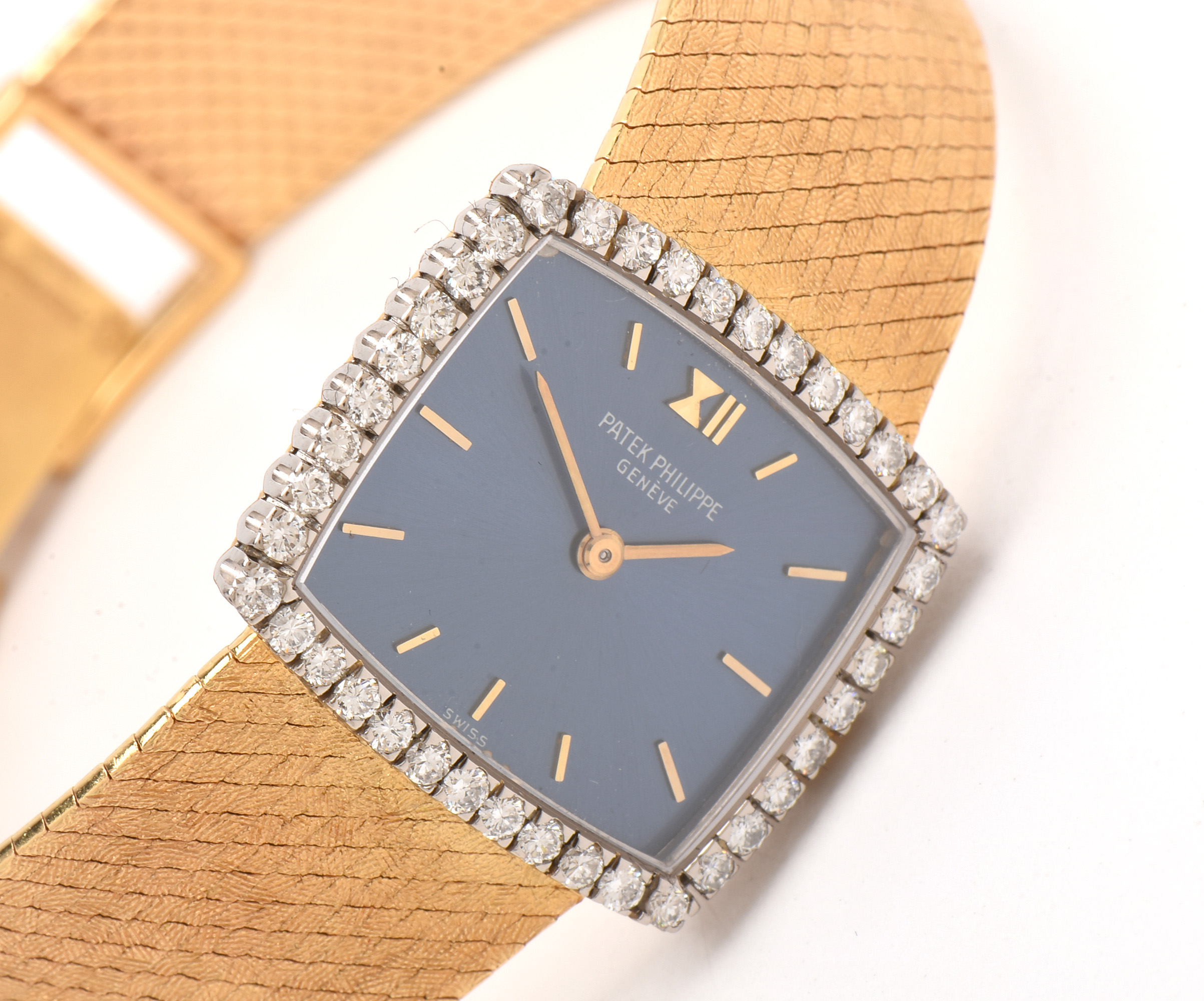 Patek Philippe 18K Yellow Gold Diamond Analog Watch