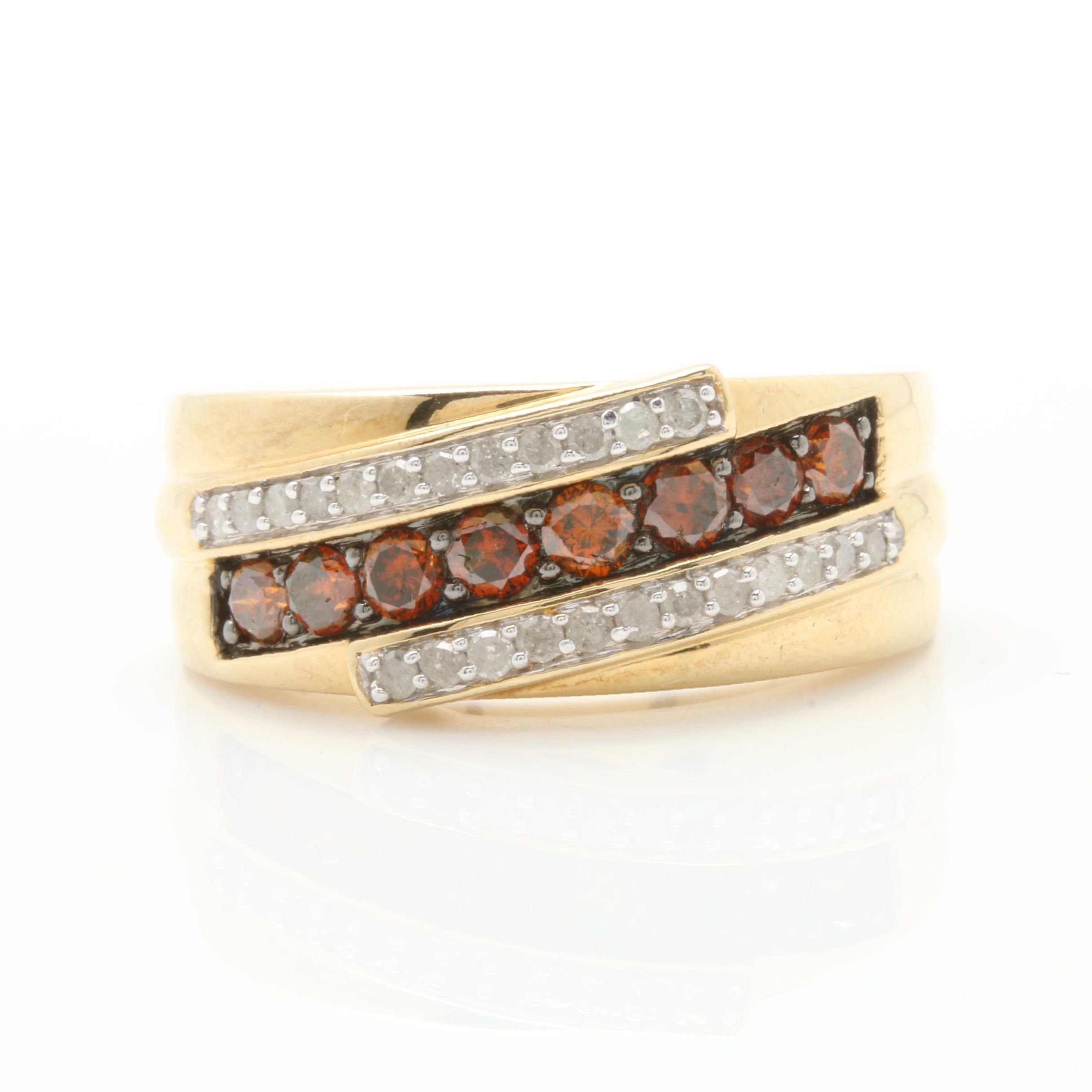 Gold Wash Over Sterling Silver 1.00 CTW Diamond Ring