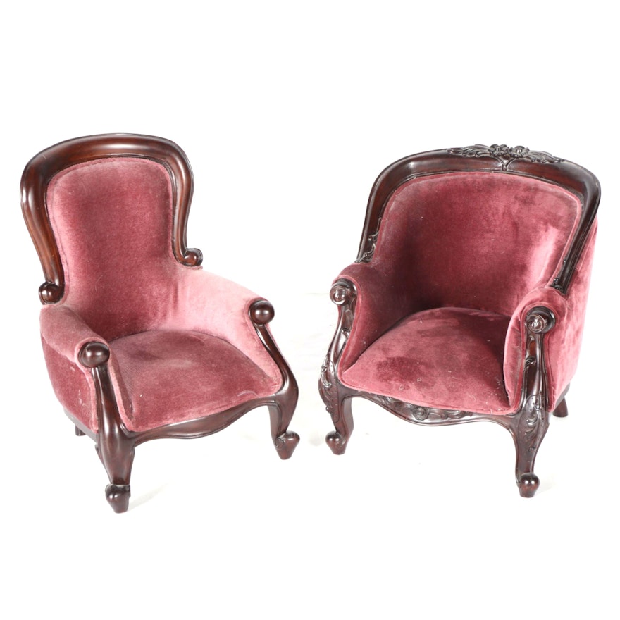 Miniature Rococo Revival Style Chairs
