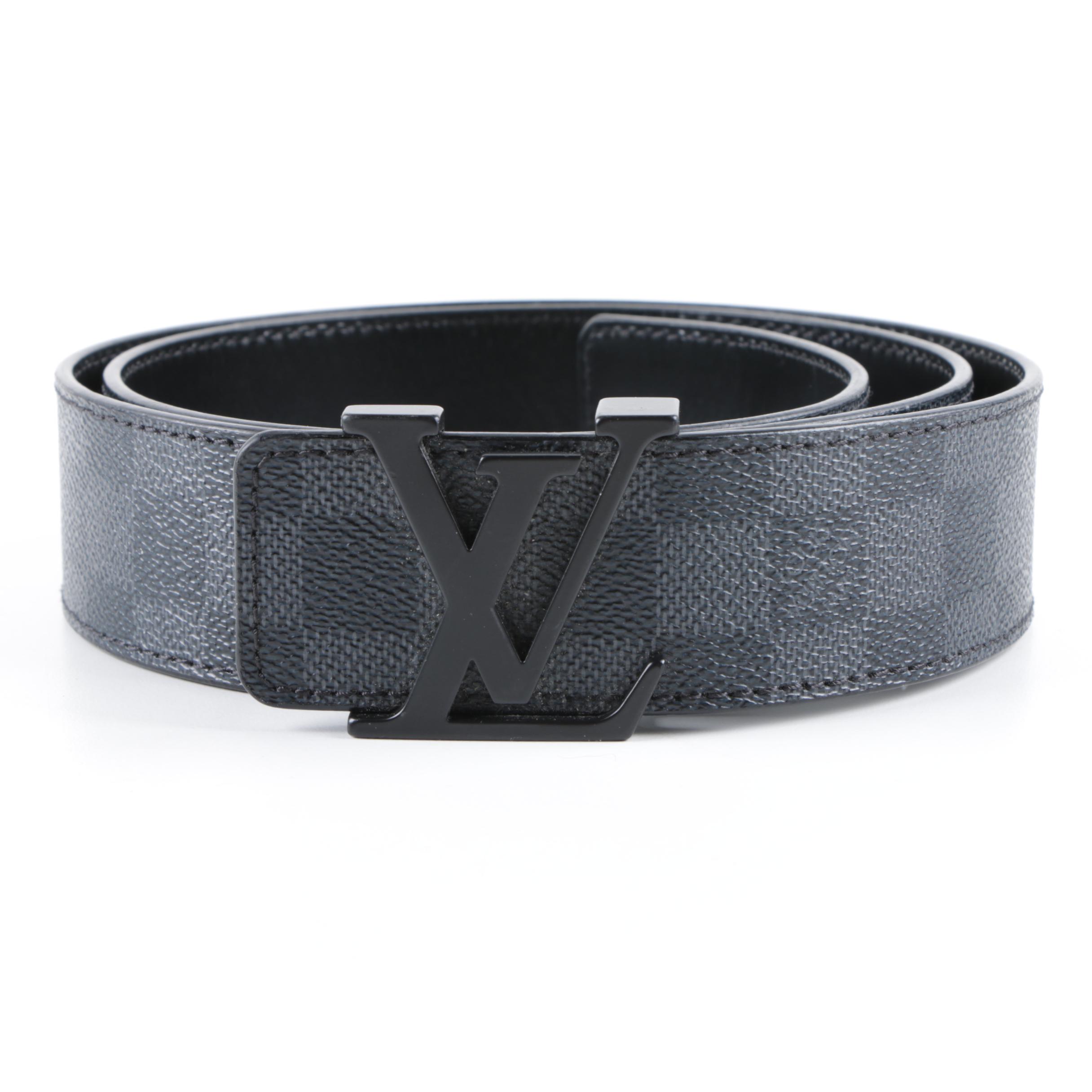 Men's Louis Vuitton Damier Graphite Canvas Belt