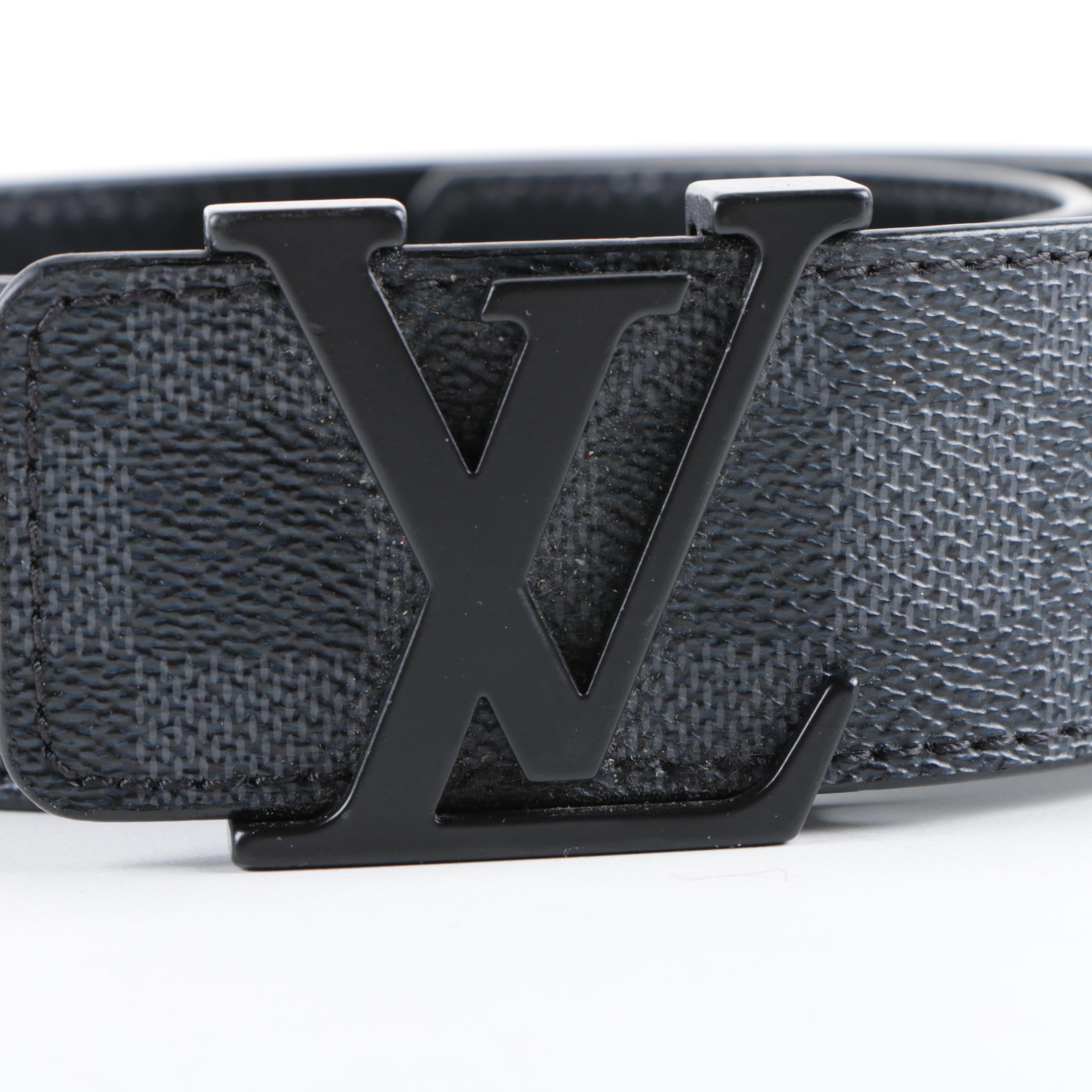 Men's Louis Vuitton Damier Graphite Canvas Belt
