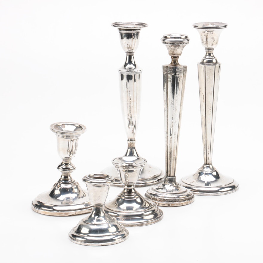 S. Kirk & Son Weighted Sterling Candlestick with Other Candleholders