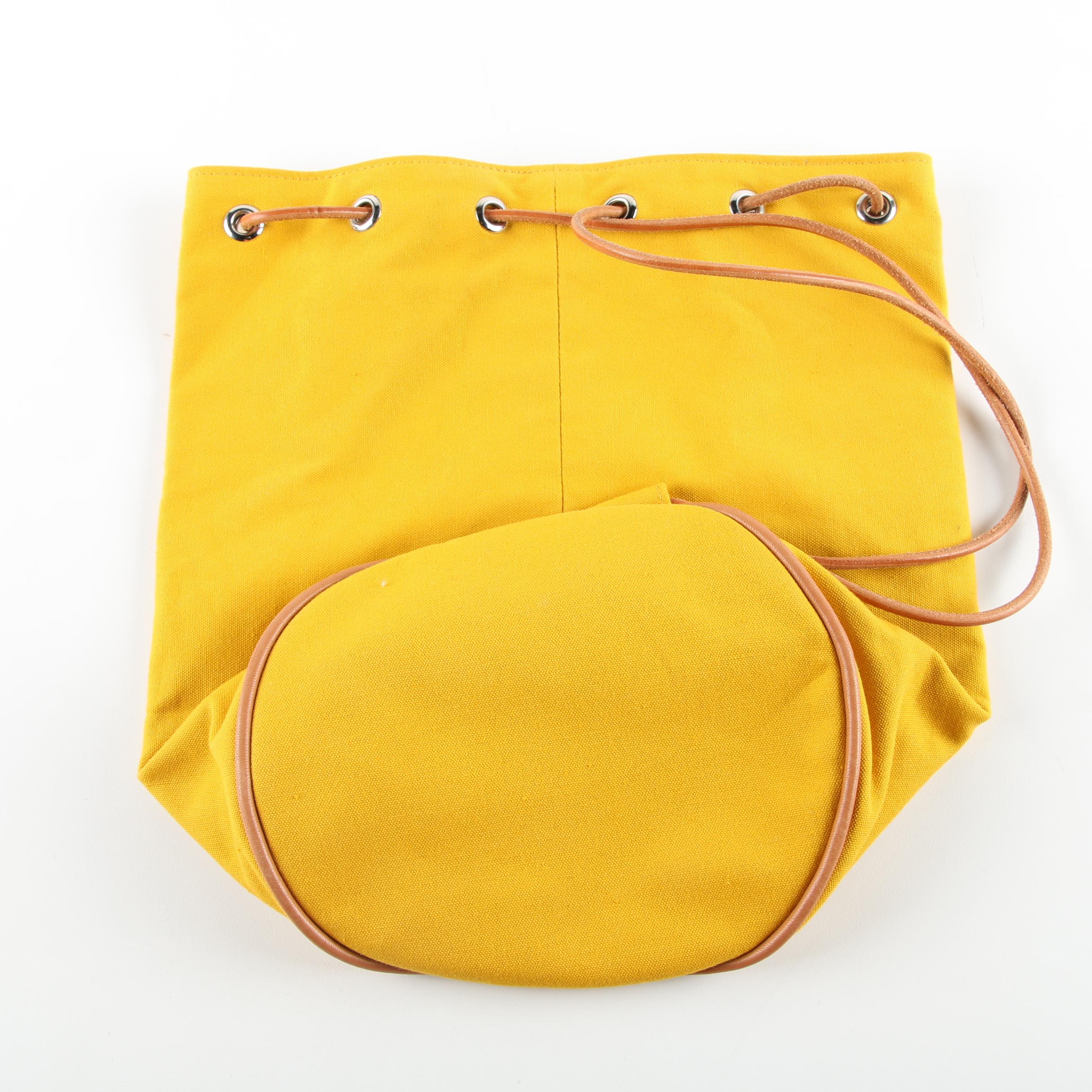 Hermès Yellow Cotton Canvas Backpack