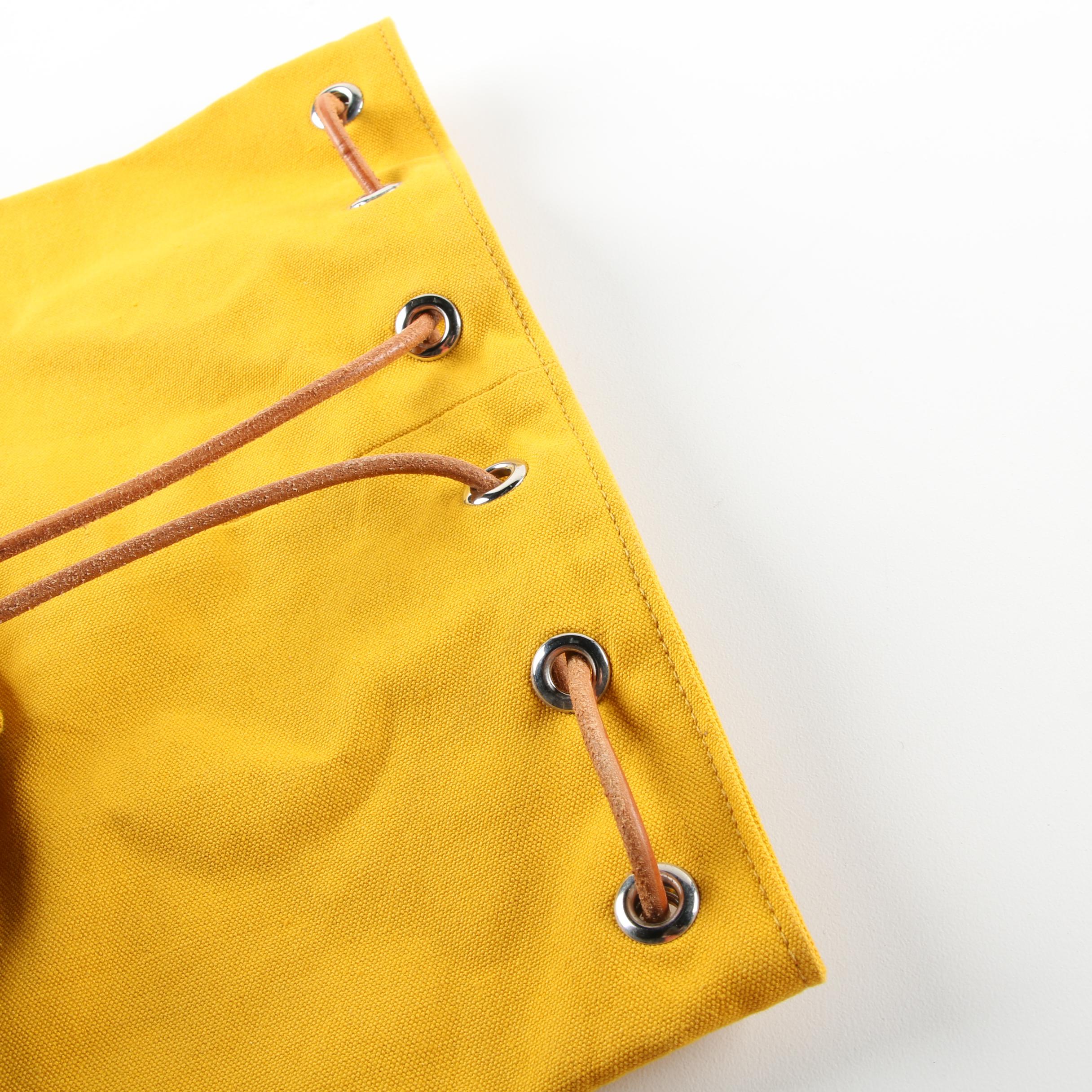 Hermès Yellow Cotton Canvas Backpack