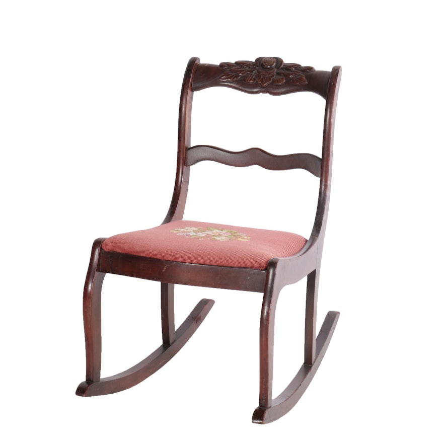 Victorian Needlepoint Rocking Chair