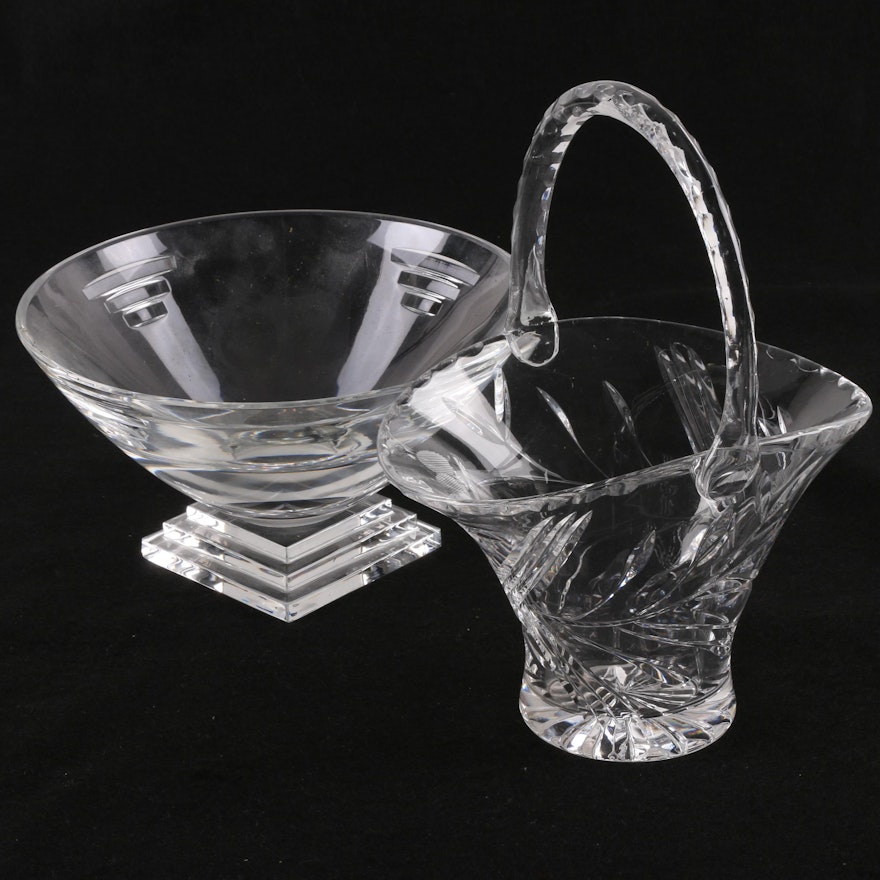 Waterford Crystal "Metropolitan" Pedestal Bowl with Crystal Basket