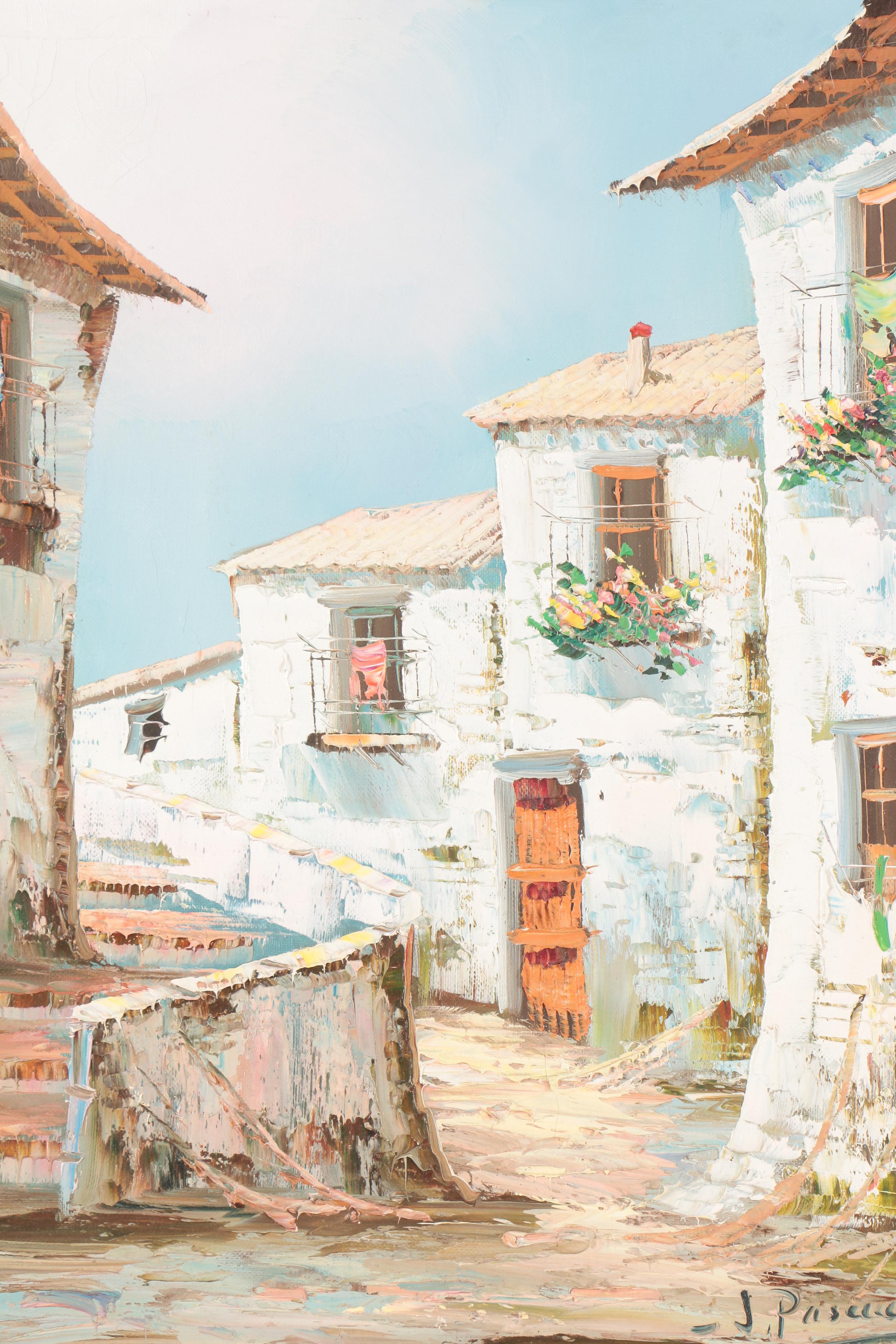 Juan Pascual Oil Painting of Village