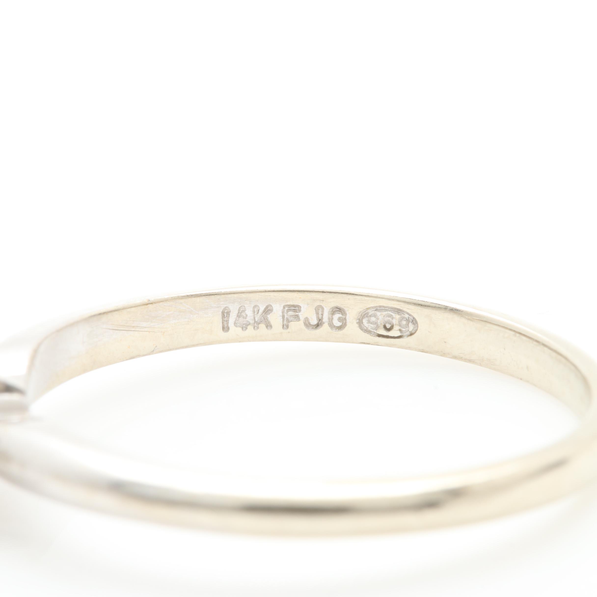 14K White Gold Diamond Solitaire Ring