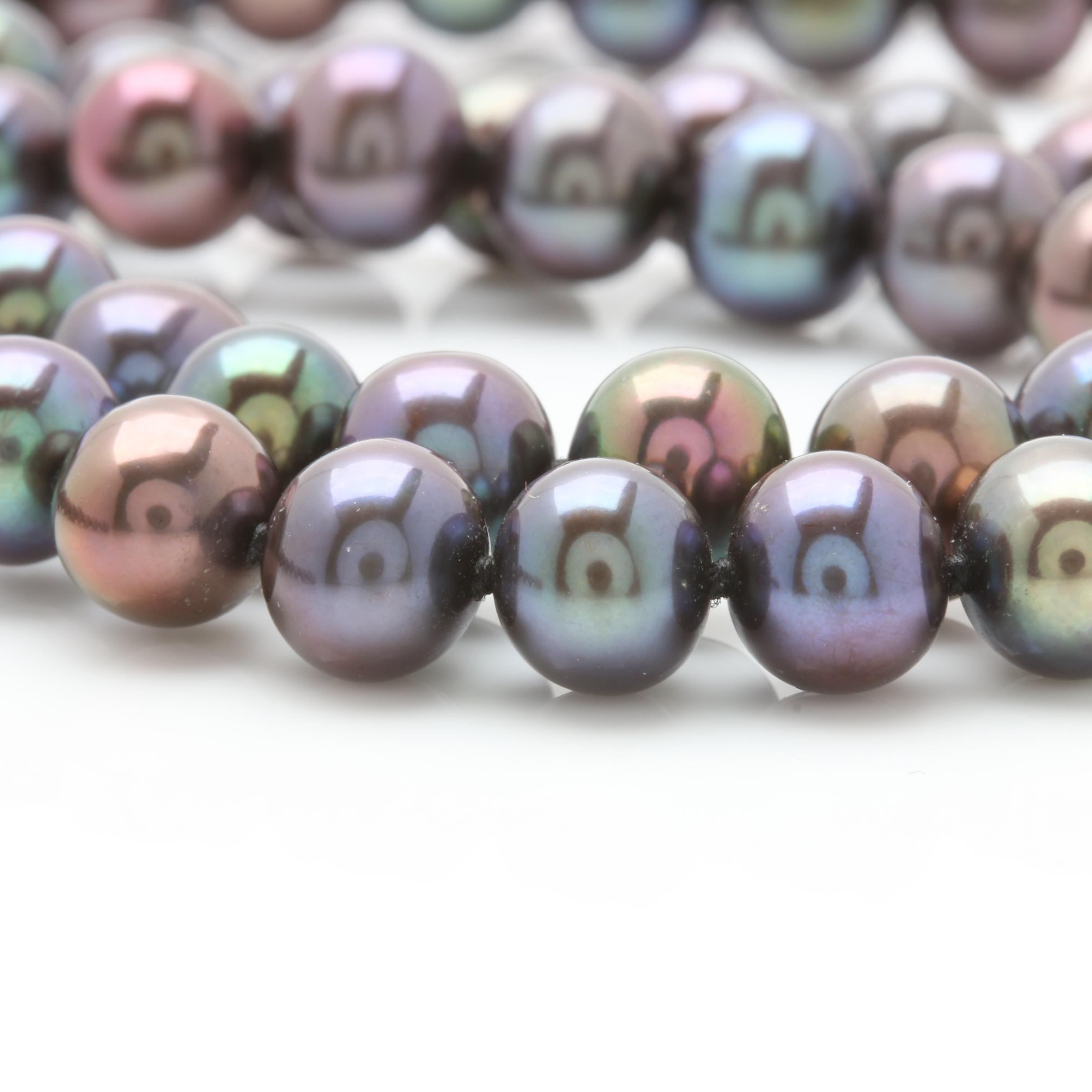 14K Yellow Gold Cultured Pearl Single Strand Necklace