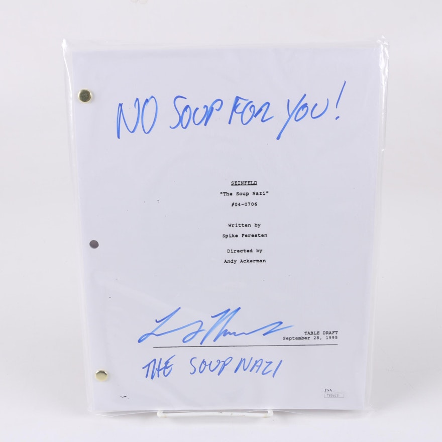 Larry Thomas Autographed "Seinfeld" Script JSA COA