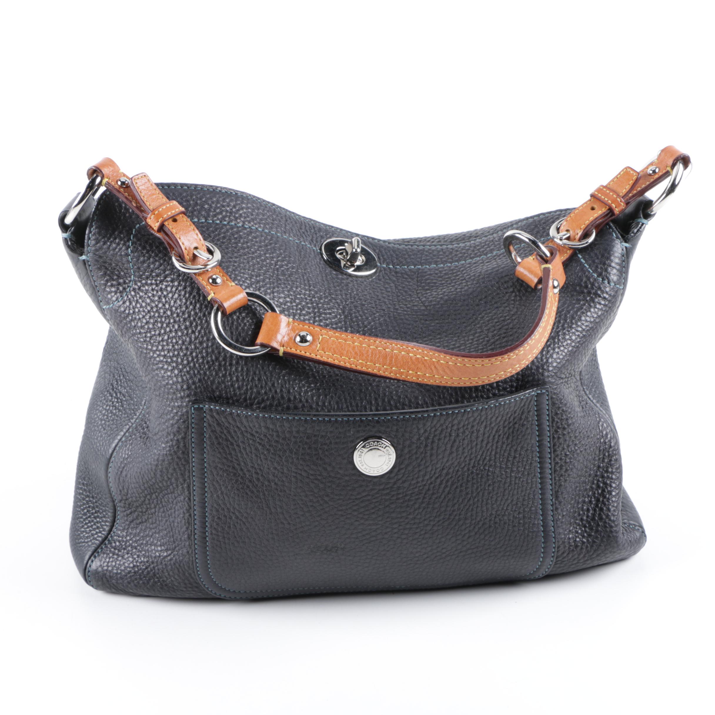 Coach Chelsea Pebbled Leather Turnlock Top Hobo Bag