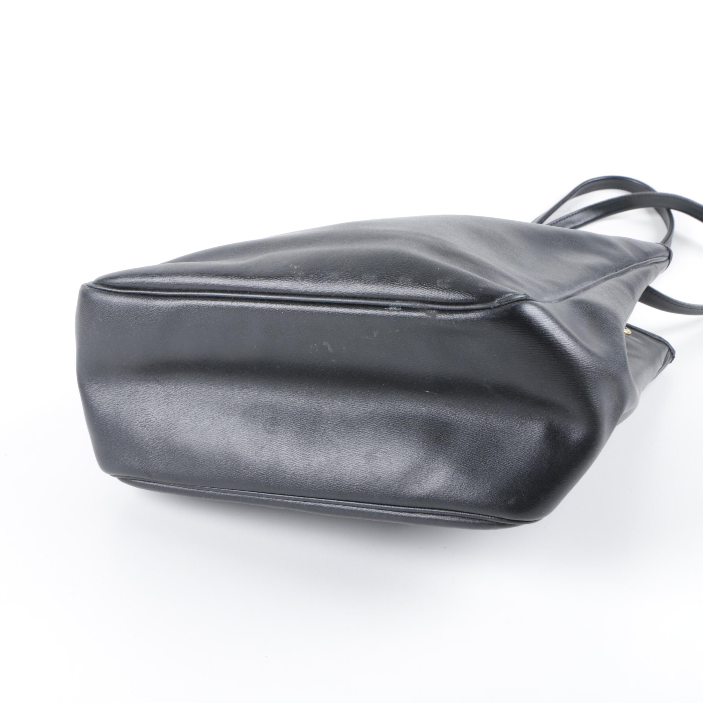 Vintage Longchamp Black Leather Shoulder Bag