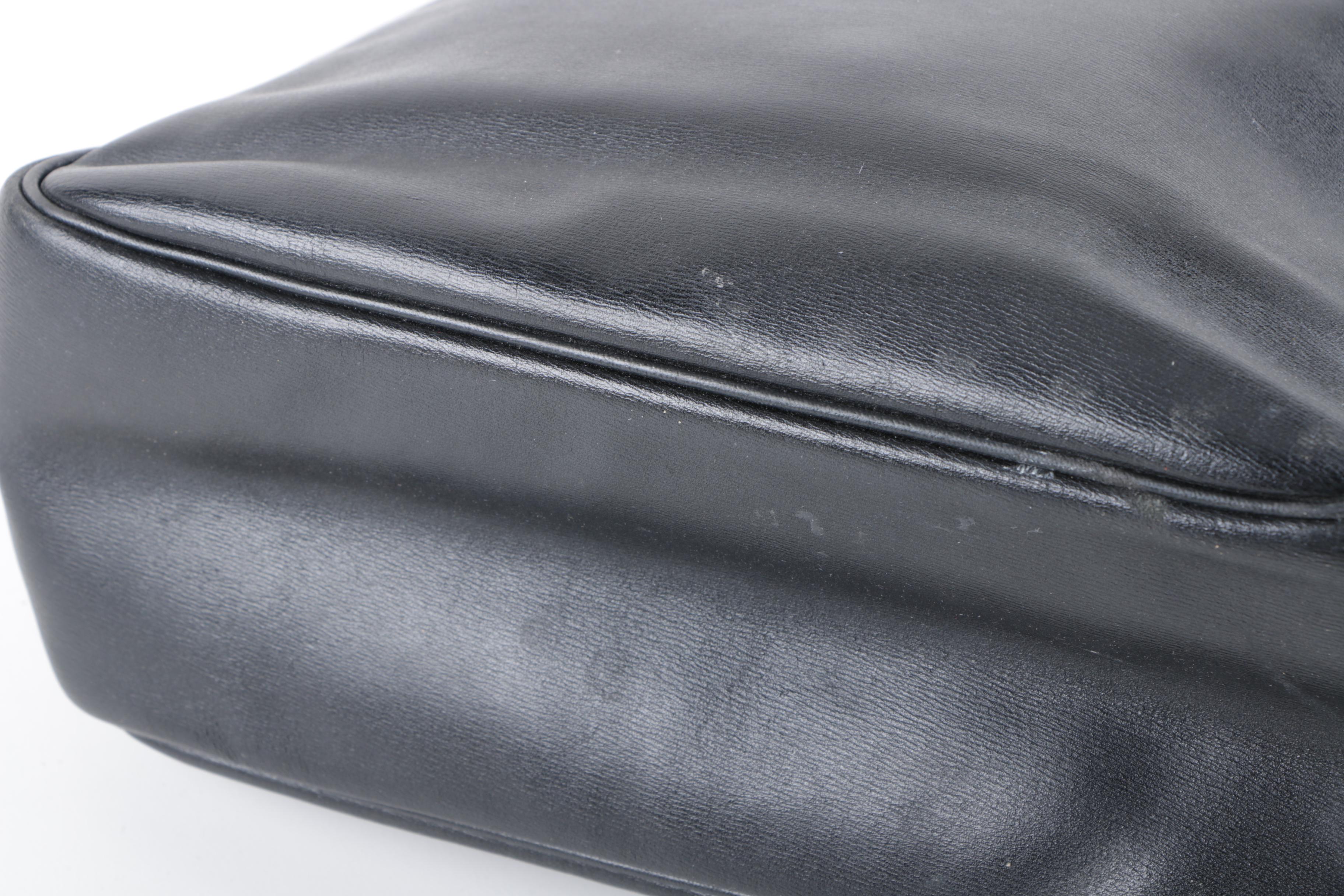 Vintage Longchamp Black Leather Shoulder Bag