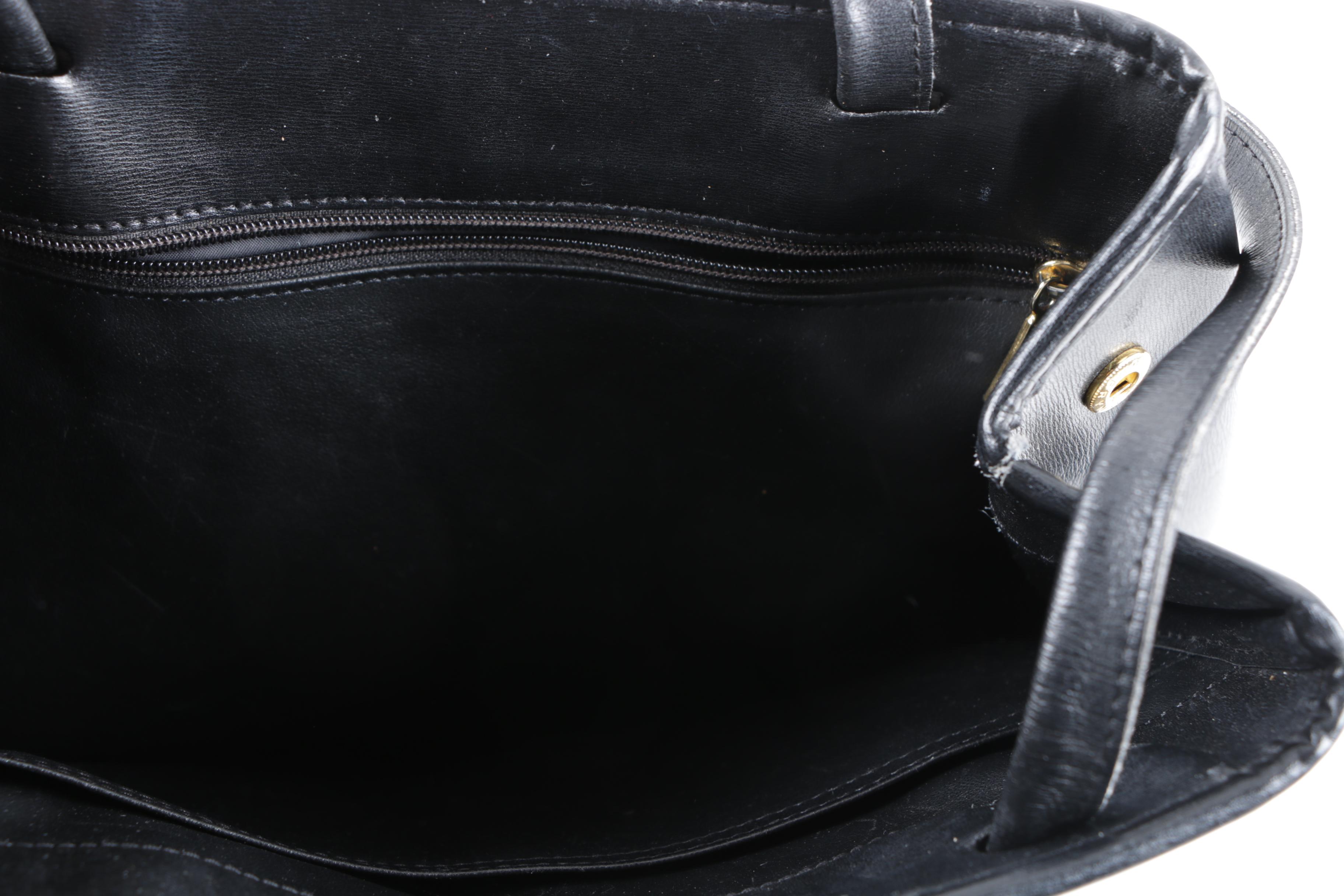 Vintage Longchamp Black Leather Shoulder Bag