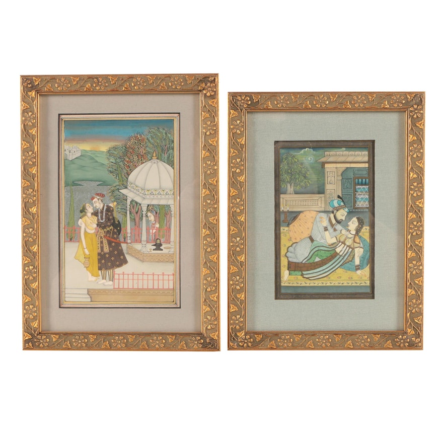 Indo-Persian Style Gouache Paintings