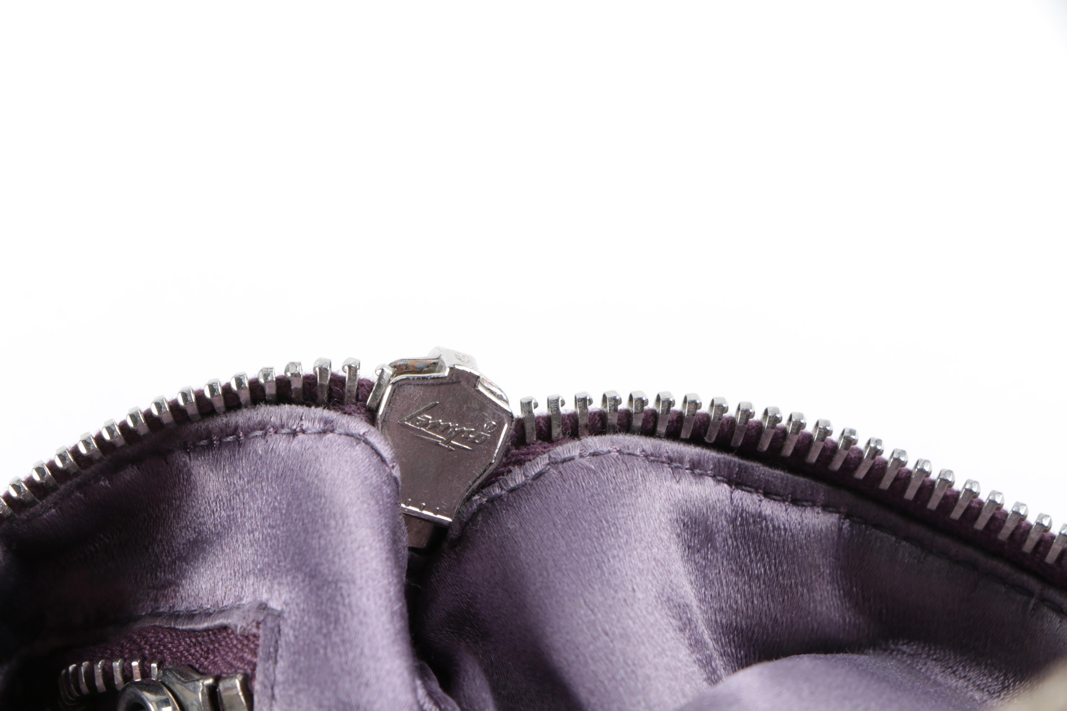 Prada Purple Satin Baguette Bag with Karung Skin Handle