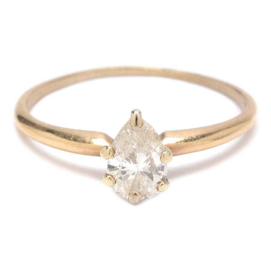 14K Yellow Gold Diamond Ring