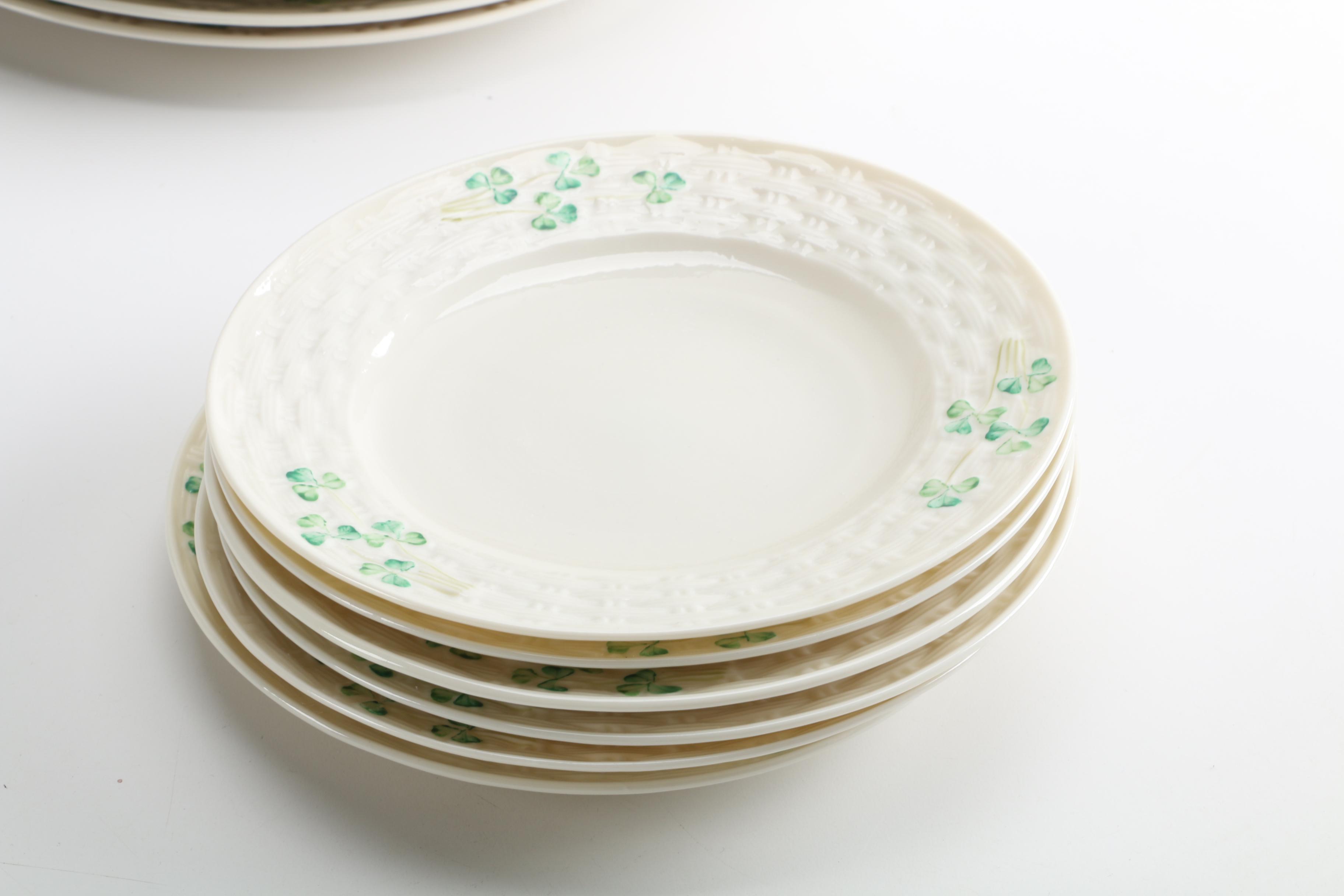 Vintage Belleek "Shamrock" Porcelain Tableware