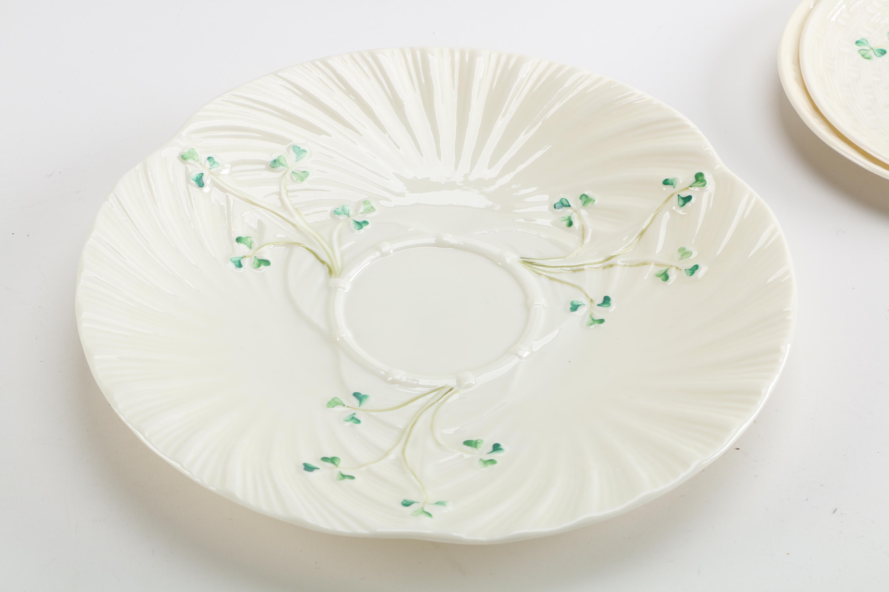 Vintage Belleek "Shamrock" Porcelain Tableware