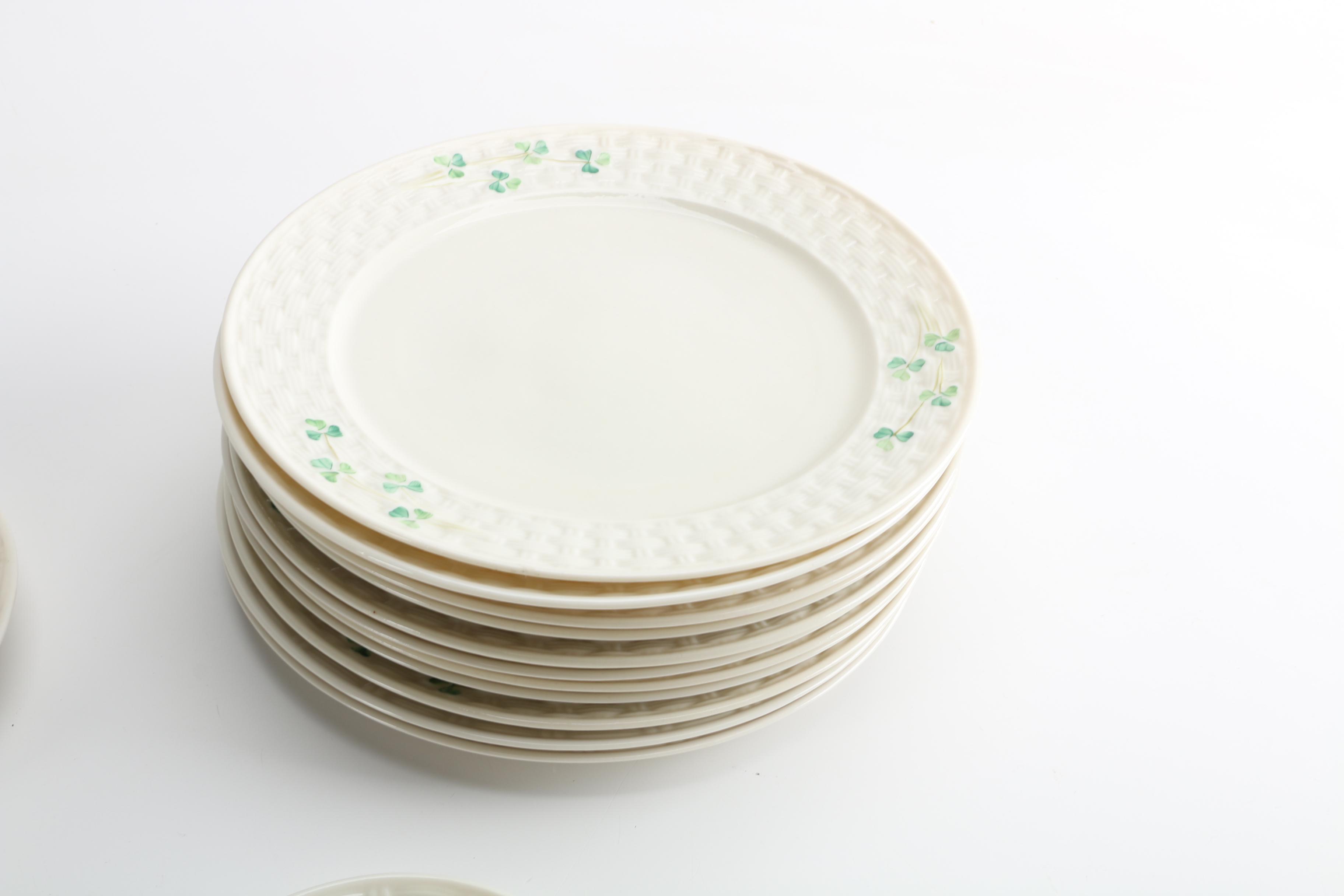Vintage Belleek "Shamrock" Porcelain Tableware
