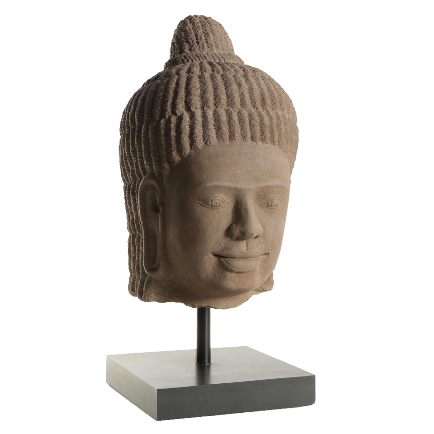 South Asian Style Carved Limestone Bust