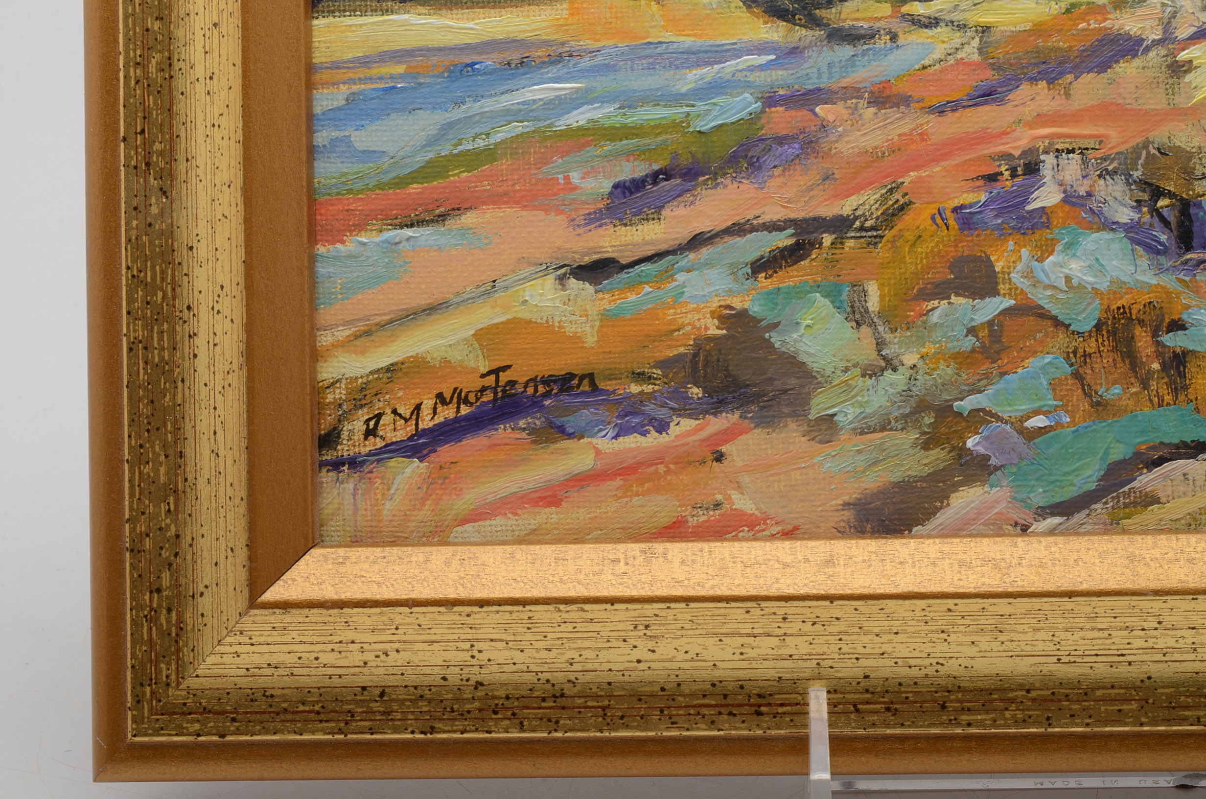 R.M. Mortensen Impressionist Landscape Painting on Board