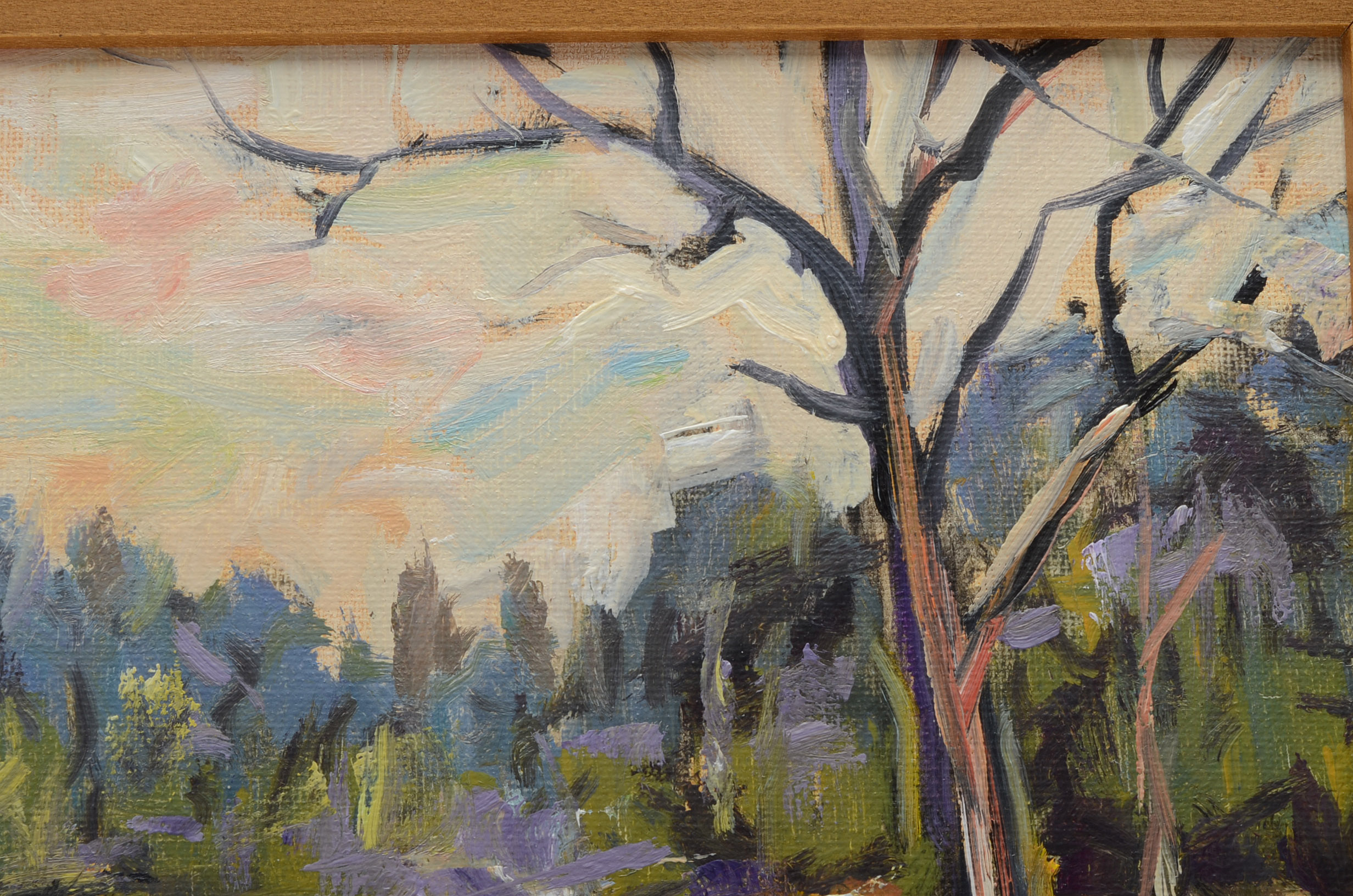 R.M. Mortensen Impressionist Landscape Painting on Board