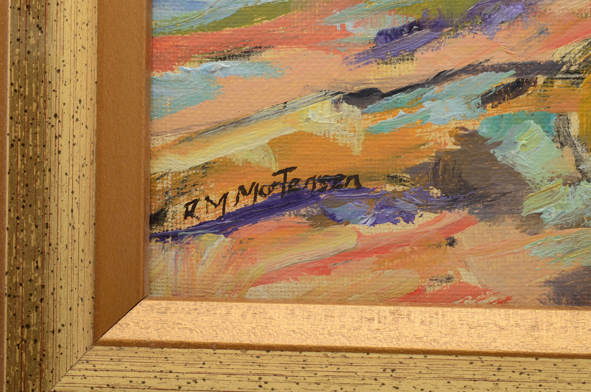 R.M. Mortensen Impressionist Landscape Painting on Board