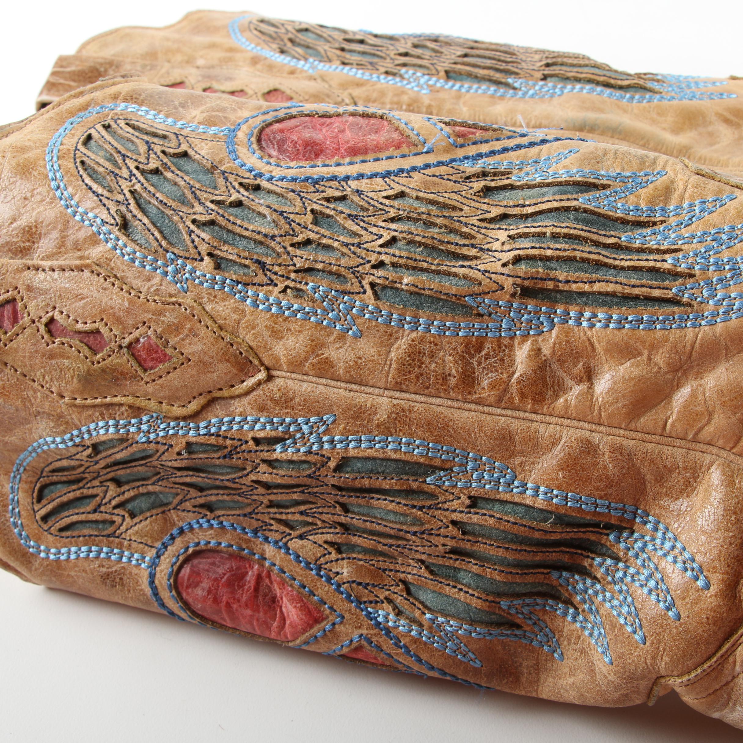 Women's Corral Leather Western Boots with Cut-Out Peace Heart Designs with Wings