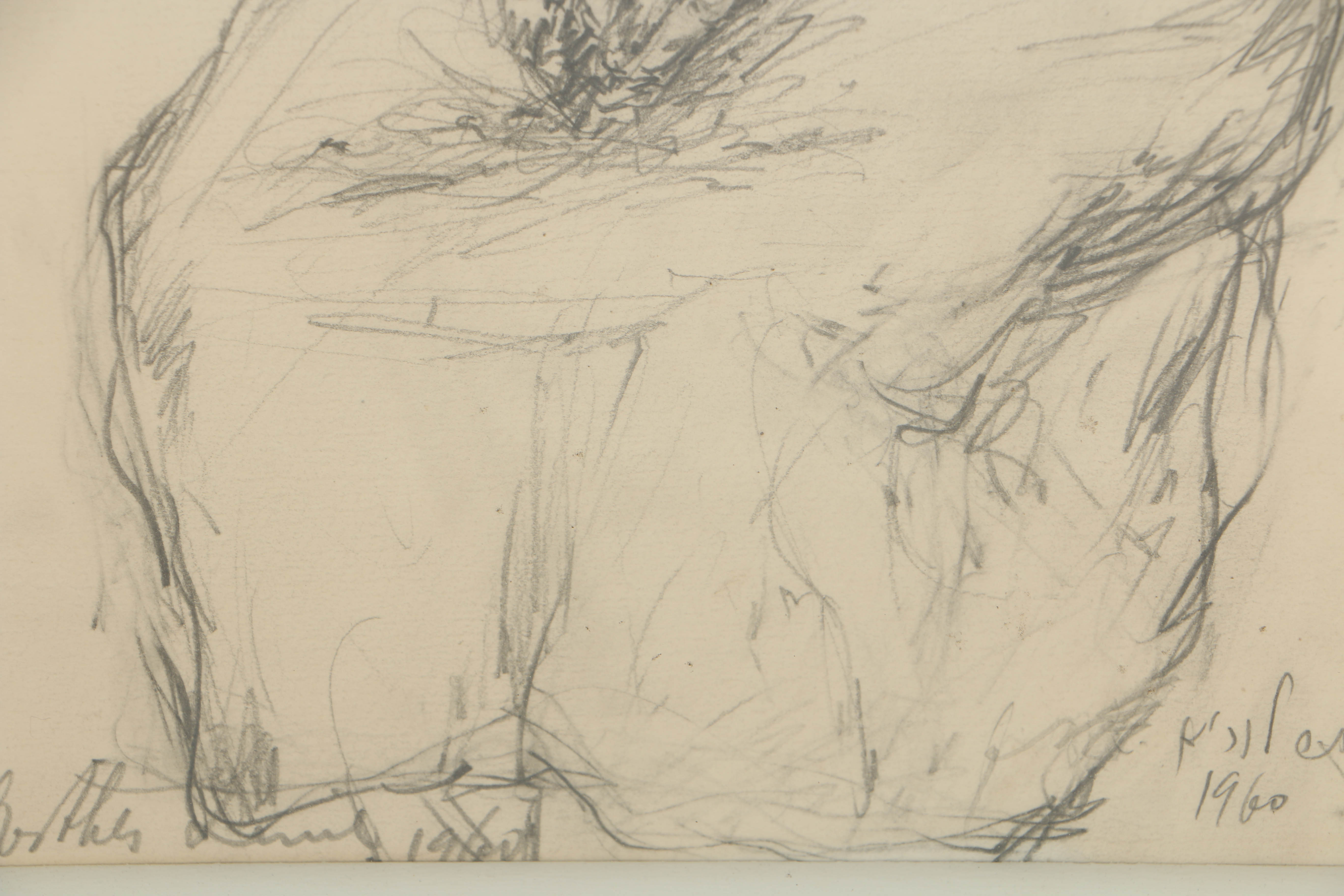 1960 Graphite Drawing on Paper "Esther Lewis"