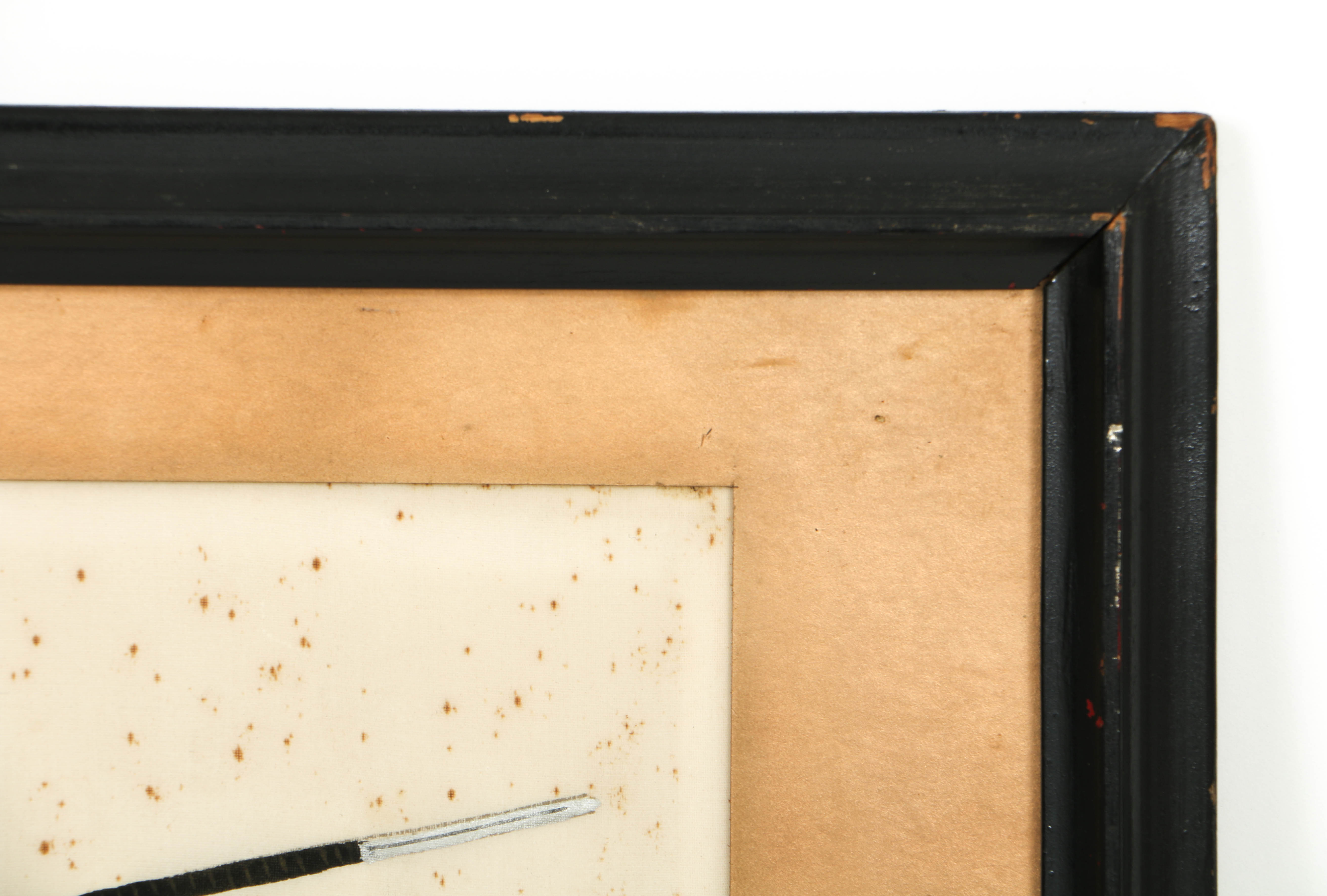 Japanese Gouache Painting of Samurai on Horseback