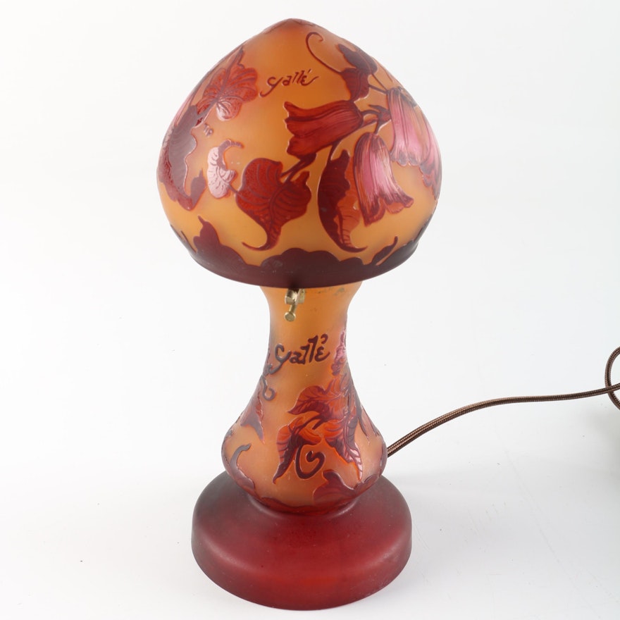 Gallé Style Cameo Glass Lamp