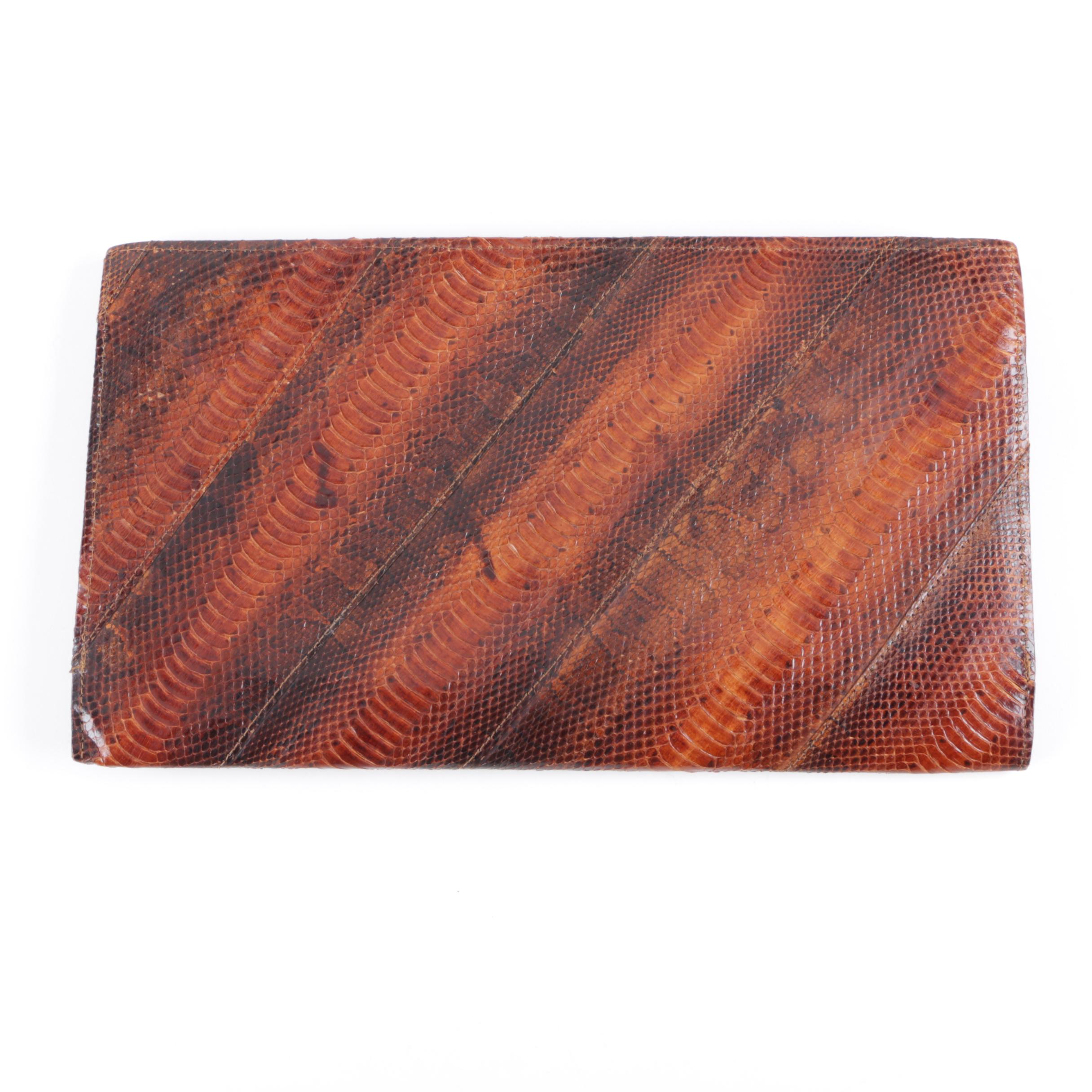 Vintage Dyed Python Skin Clutch