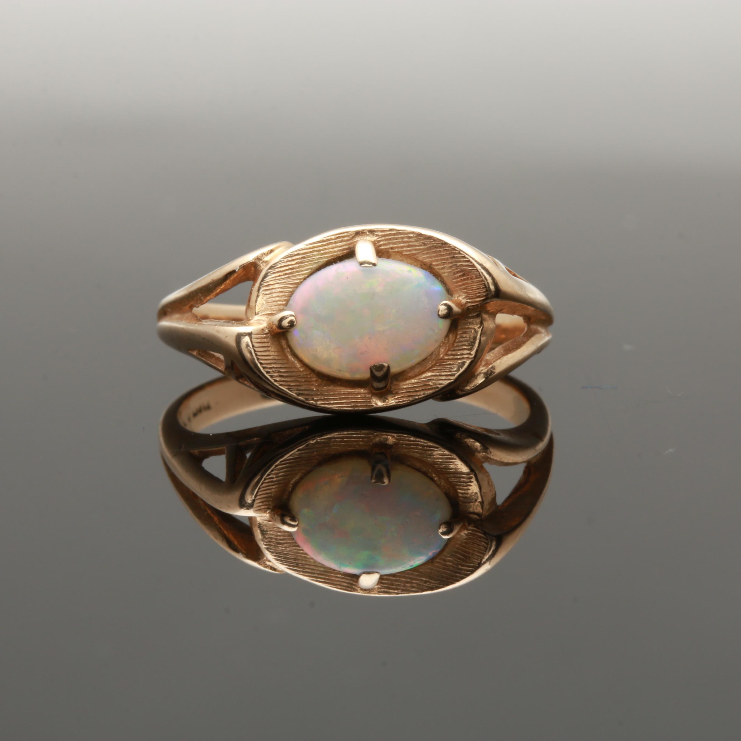 14K Yellow Gold Opal Ring