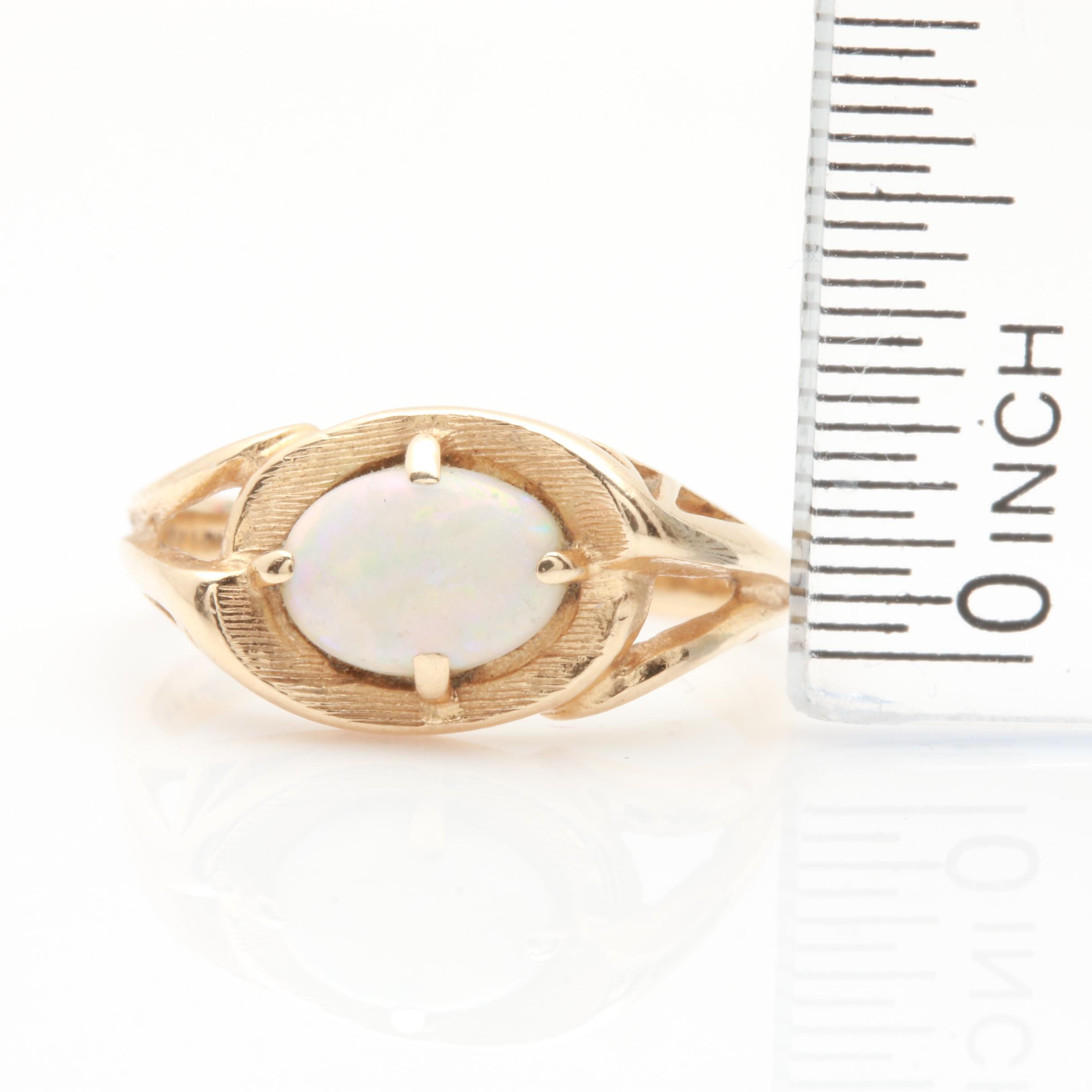14K Yellow Gold Opal Ring