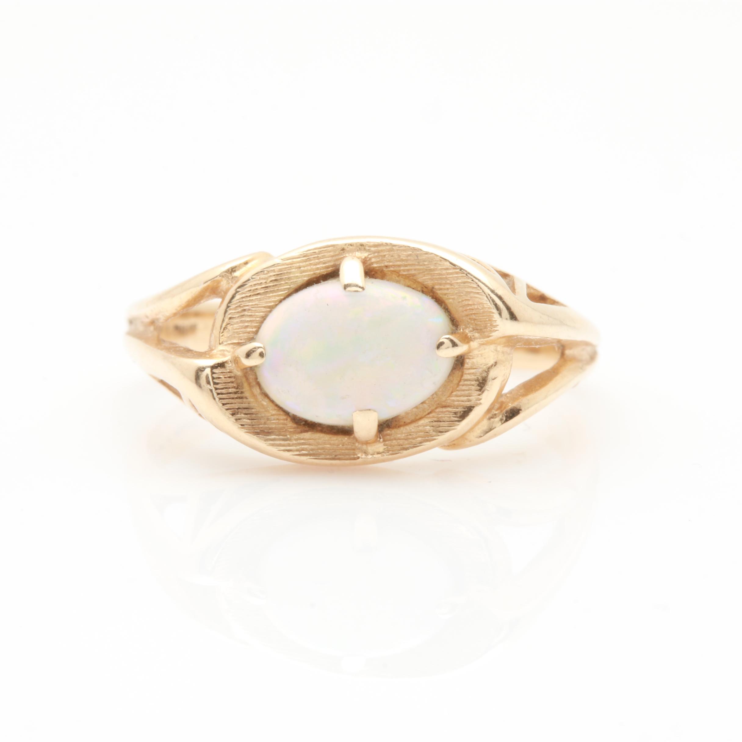 14K Yellow Gold Opal Ring