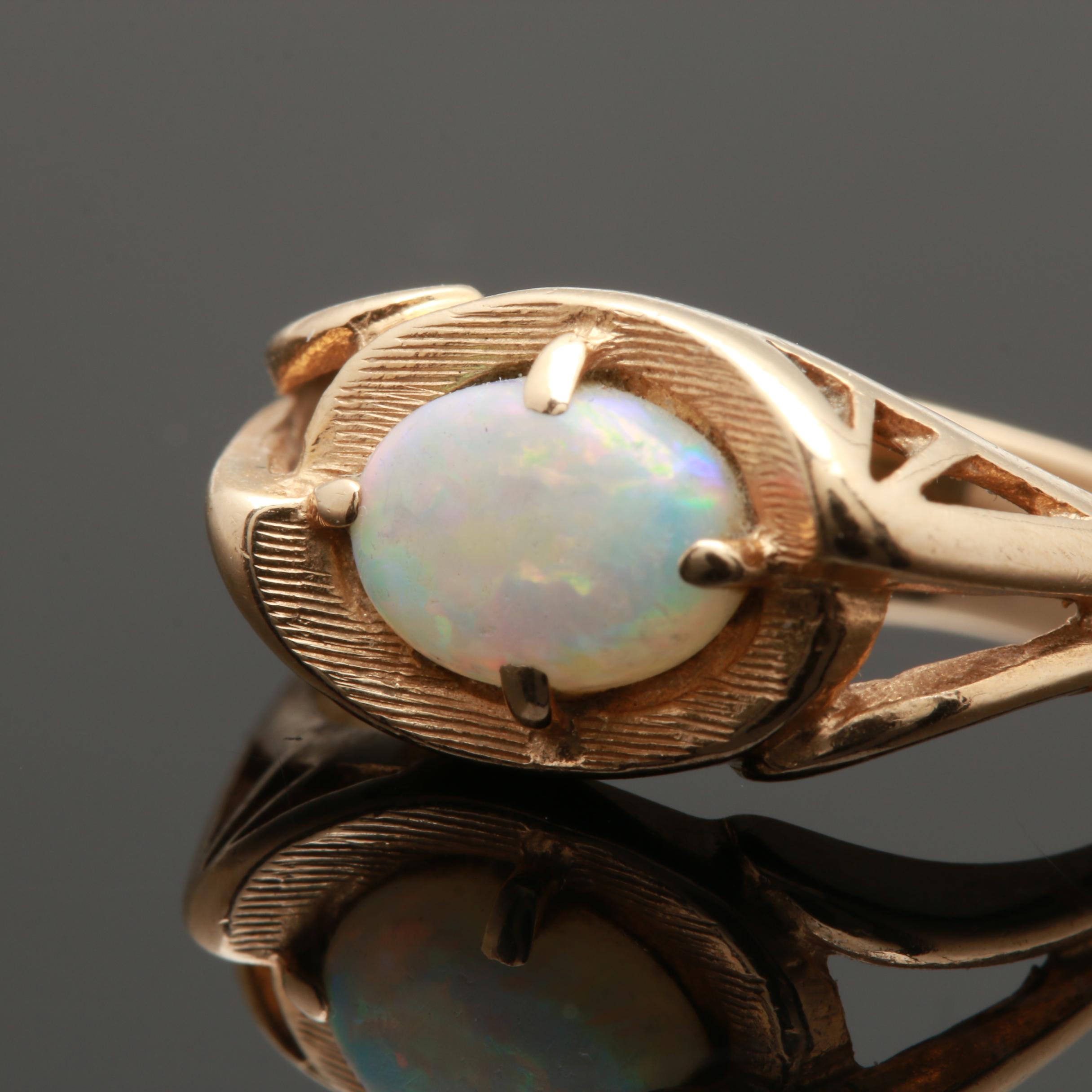 14K Yellow Gold Opal Ring