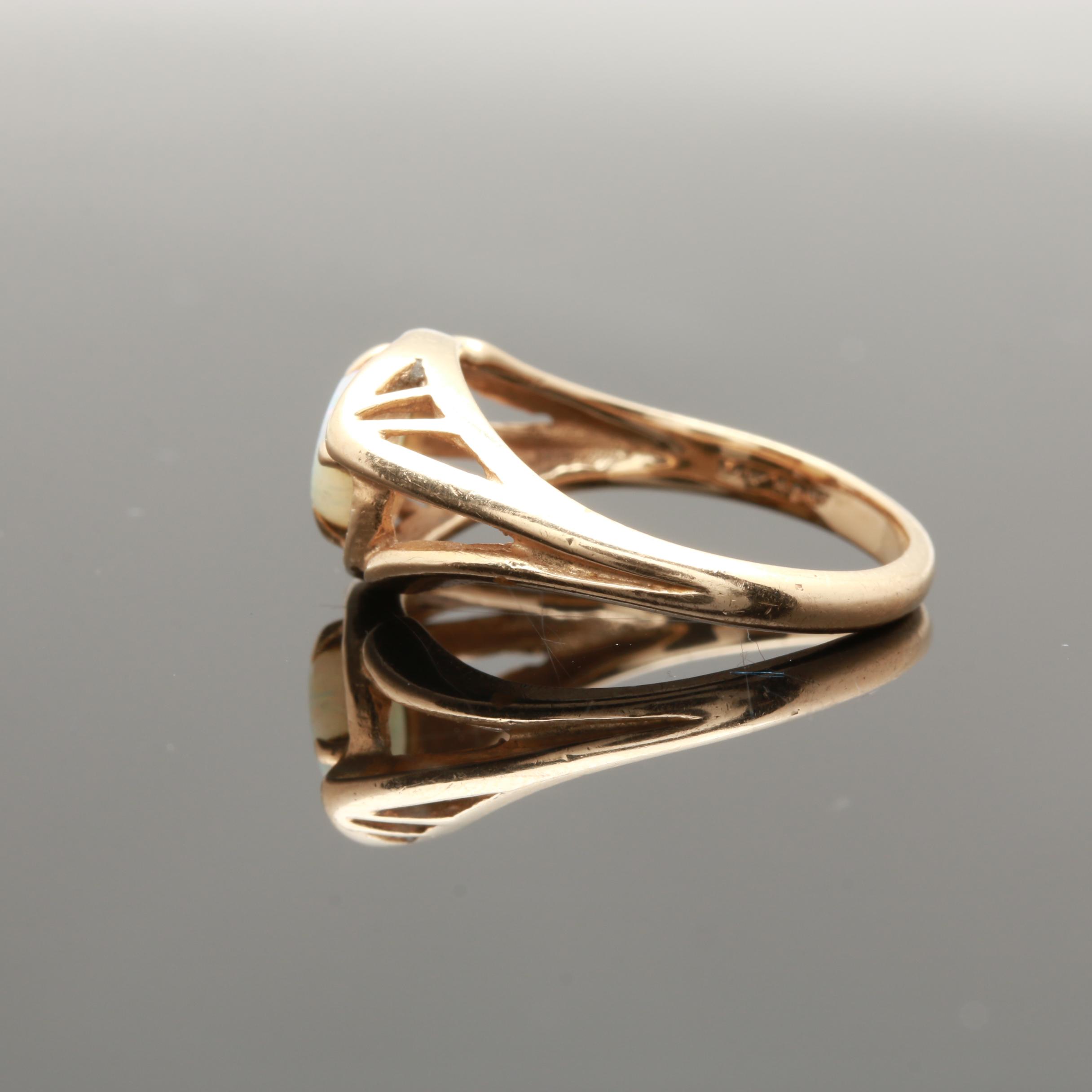 14K Yellow Gold Opal Ring