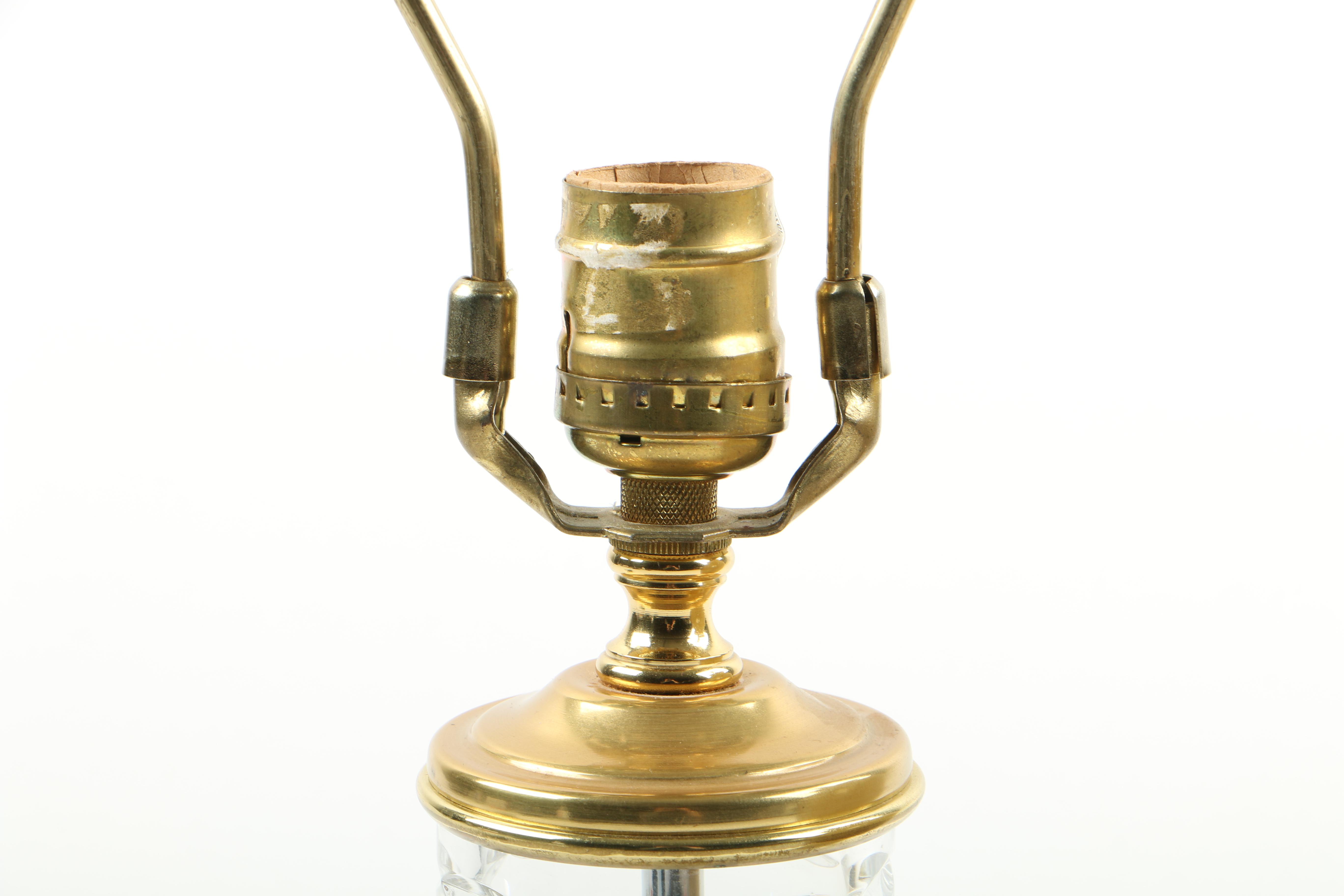 Ethan Allen Yellow Ceramic Table Lamp and Glass Accent Lamp