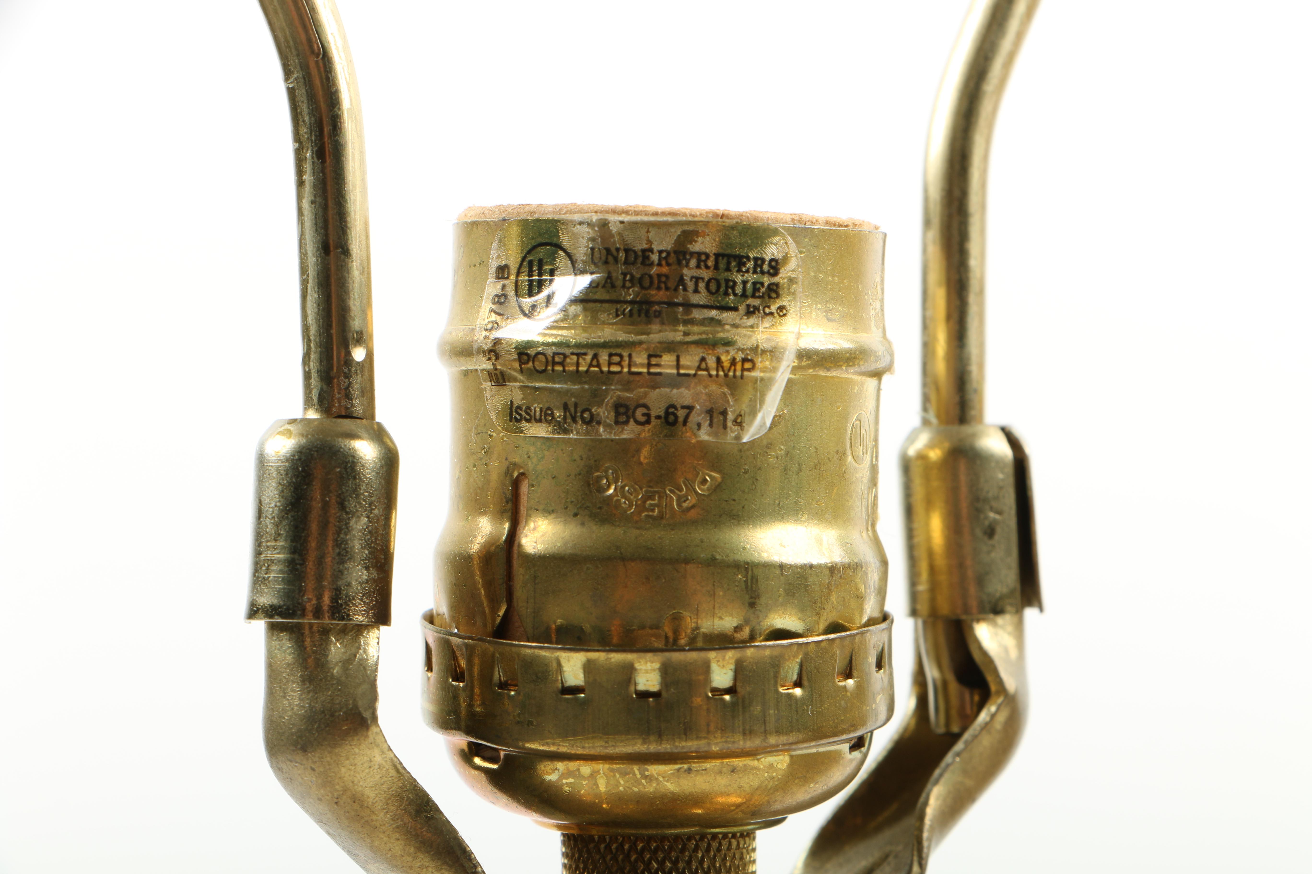 Ethan Allen Yellow Ceramic Table Lamp and Glass Accent Lamp