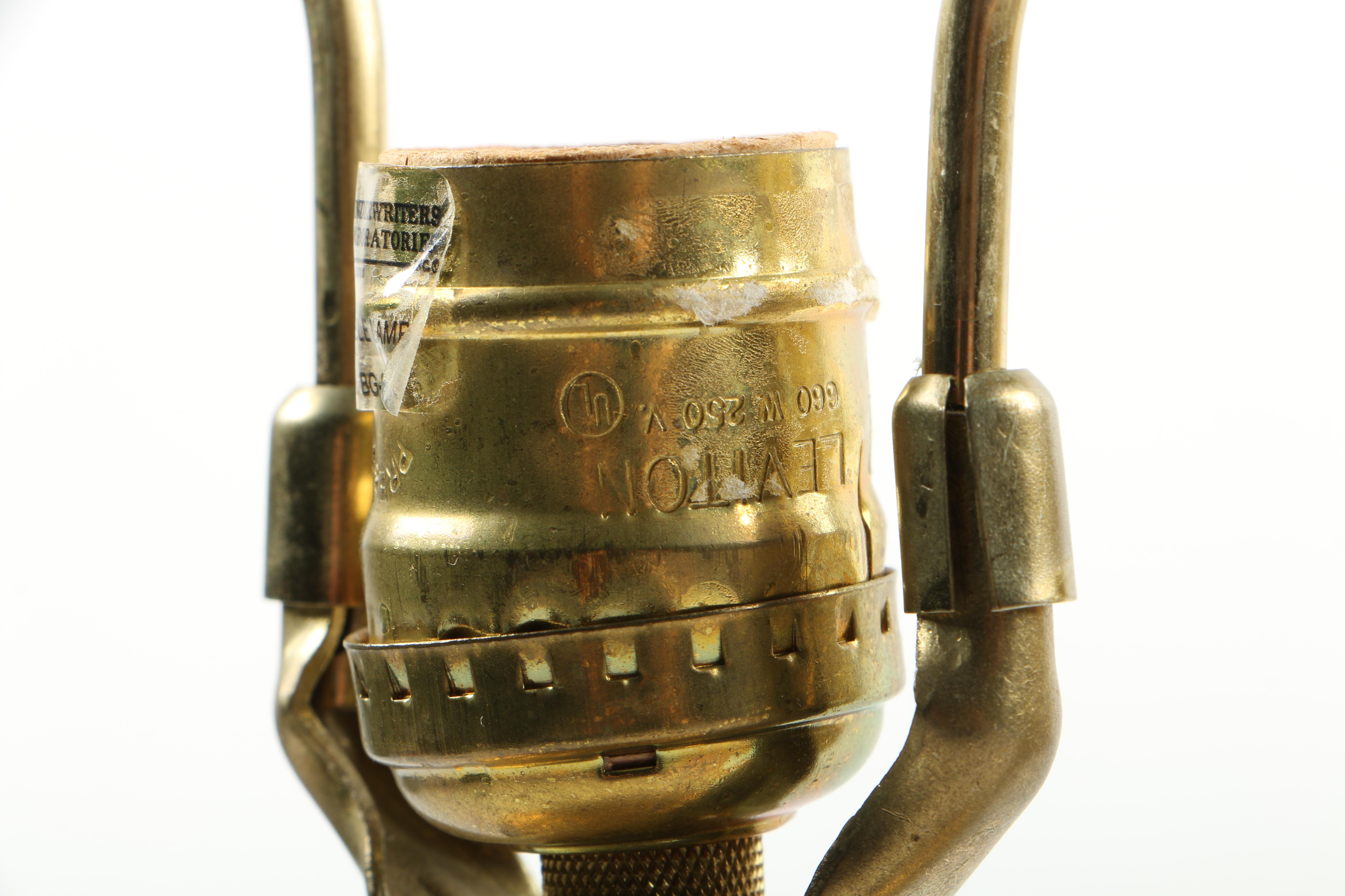 Ethan Allen Yellow Ceramic Table Lamp and Glass Accent Lamp