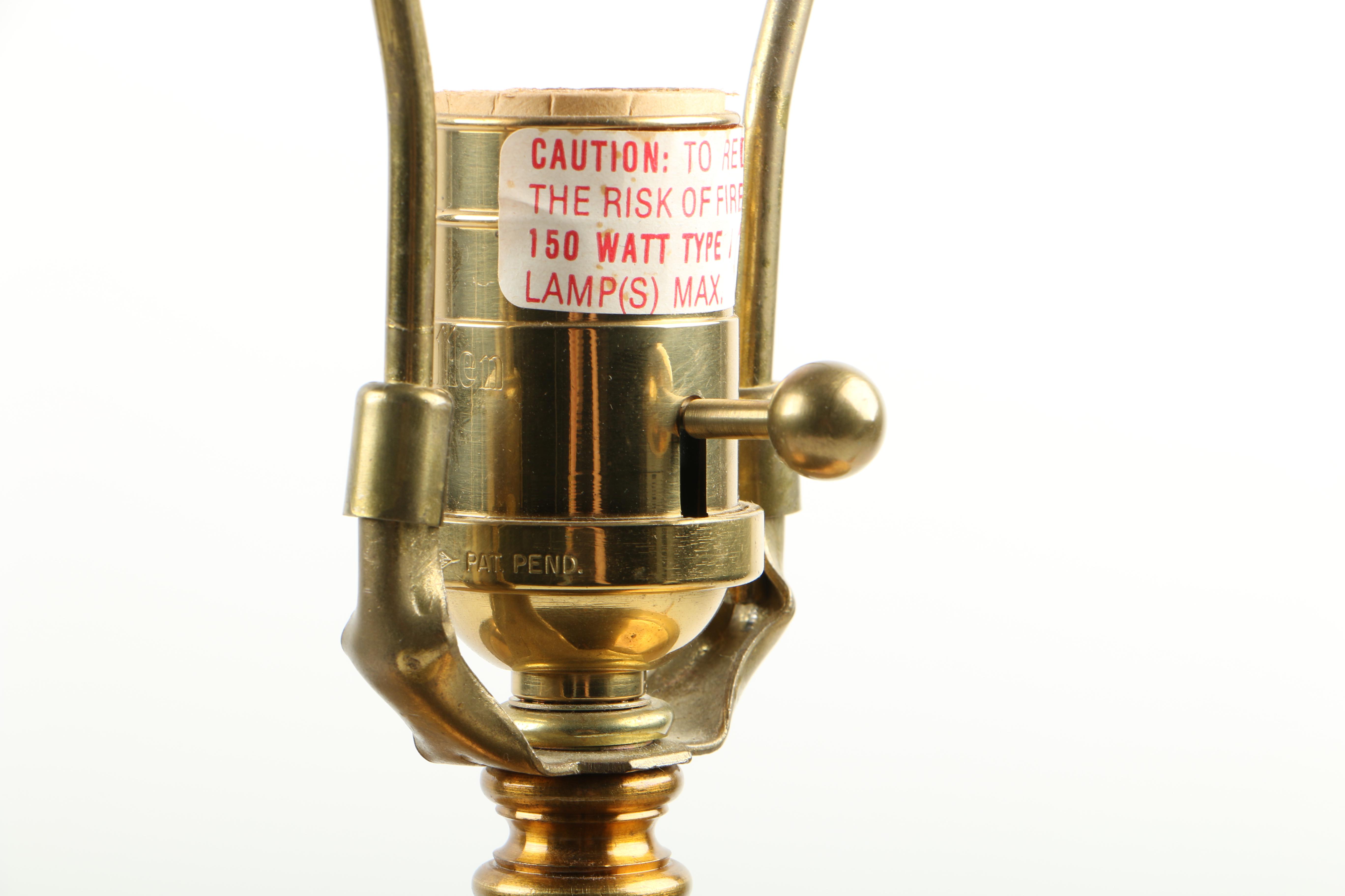 Ethan Allen Yellow Ceramic Table Lamp and Glass Accent Lamp