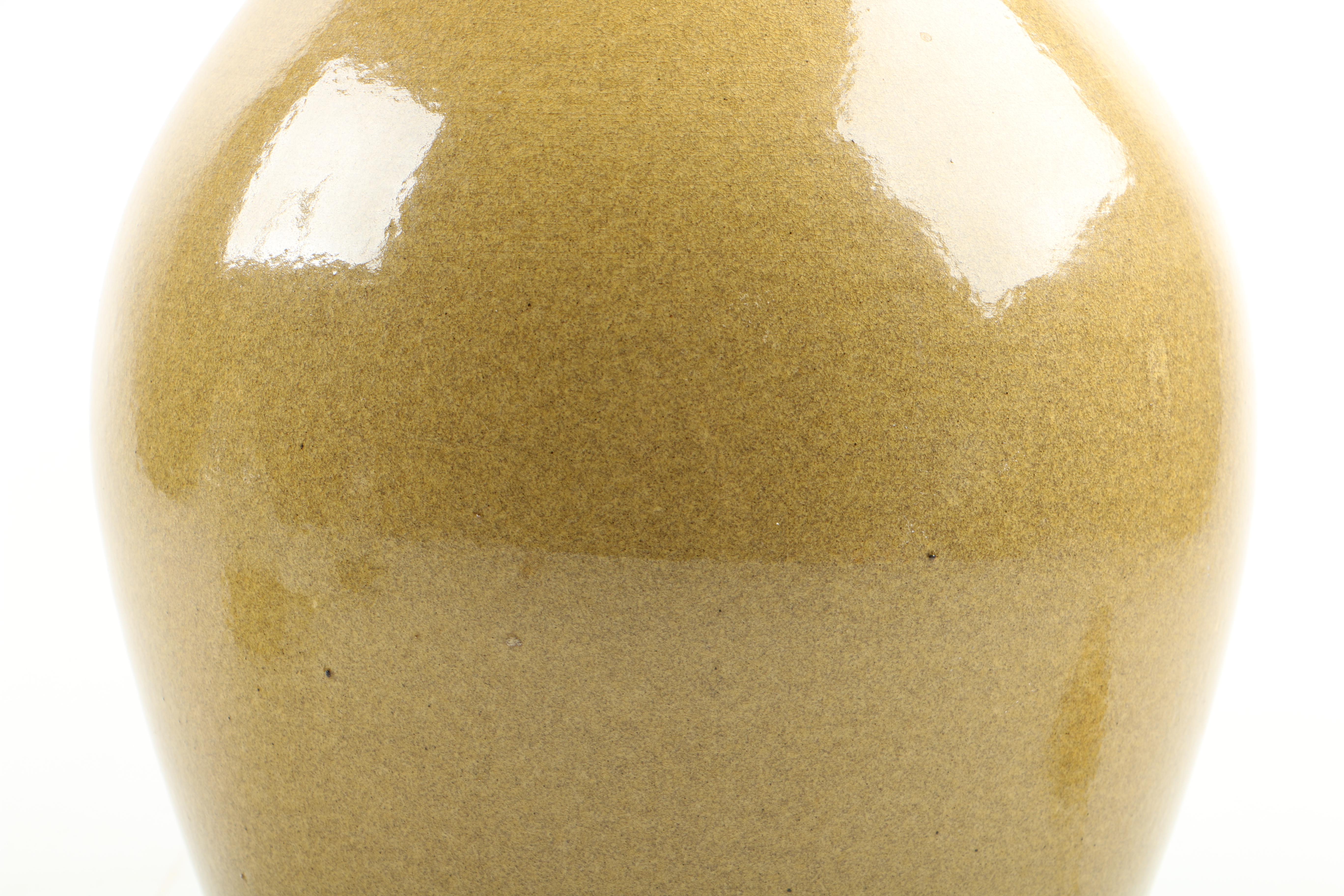 Ethan Allen Yellow Ceramic Table Lamp and Glass Accent Lamp