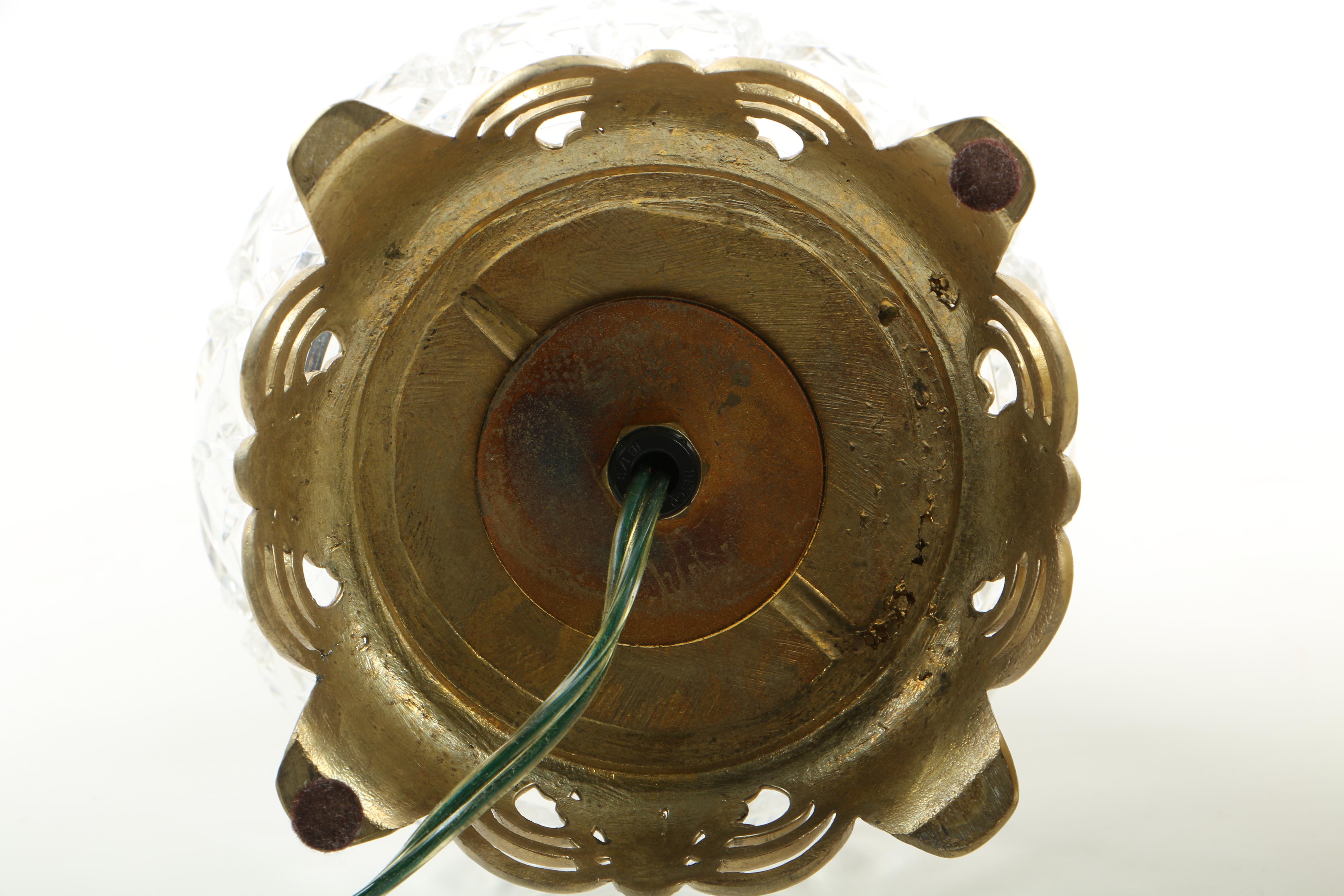 Ethan Allen Yellow Ceramic Table Lamp and Glass Accent Lamp