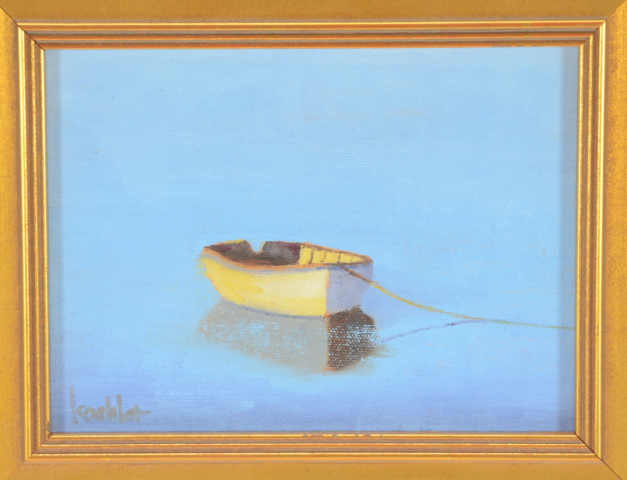 Rick Koehler Original Oil Painting on Canvasboard "Little Rowboat"