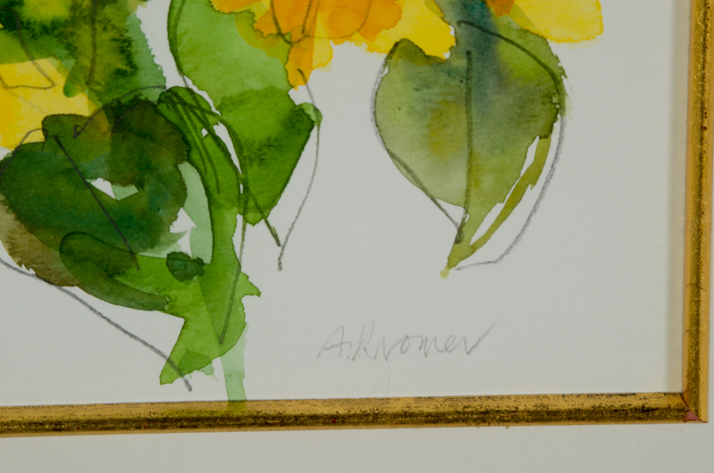 Ann Kromer Original Watercolor Painting "More Sunflowers"
